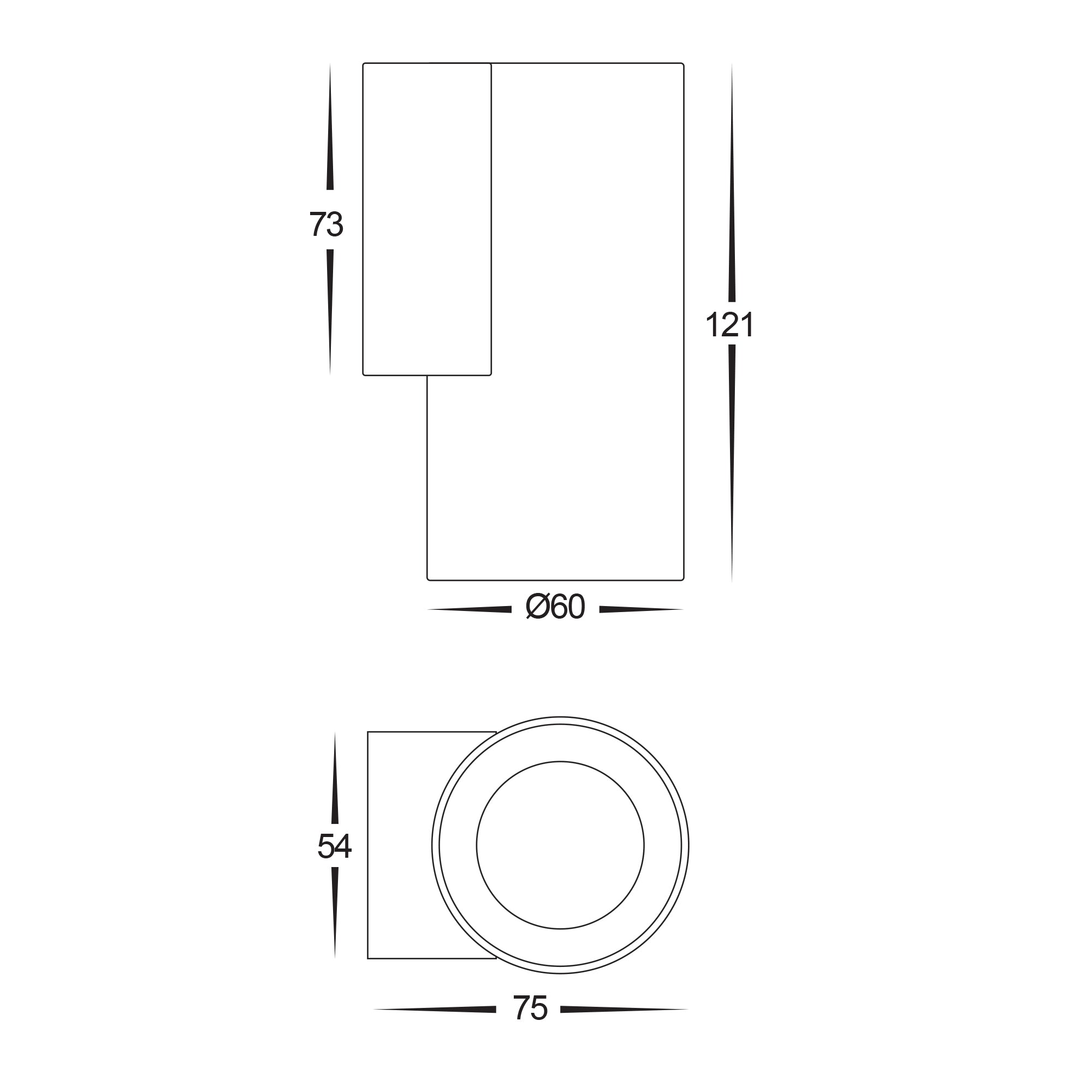 HV3625S-ALUWHT- Aries Aluminium White Fixed Down LED Wall Light