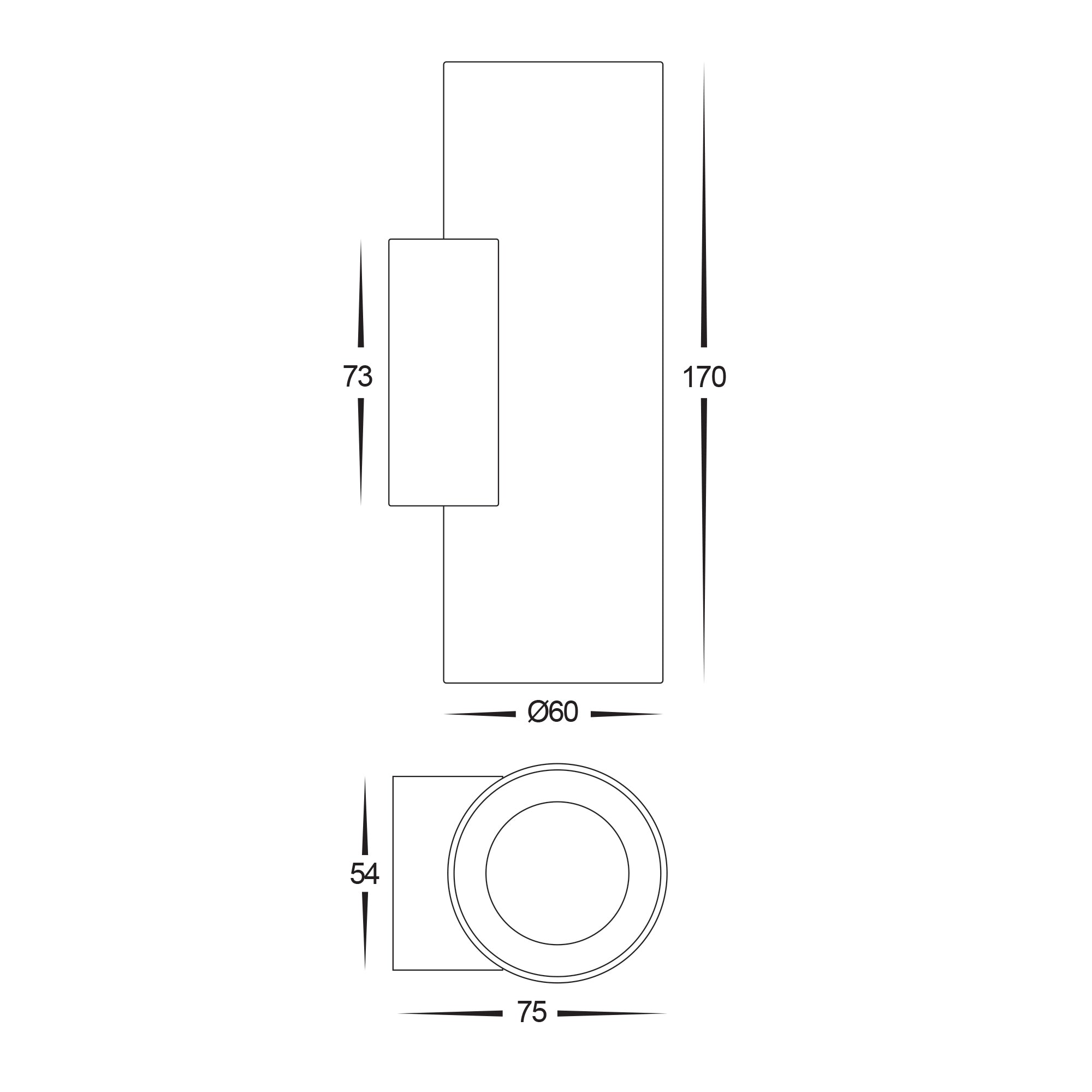 HV3626S-BR- Aries Solid Brass Up & Down LED Wall Light