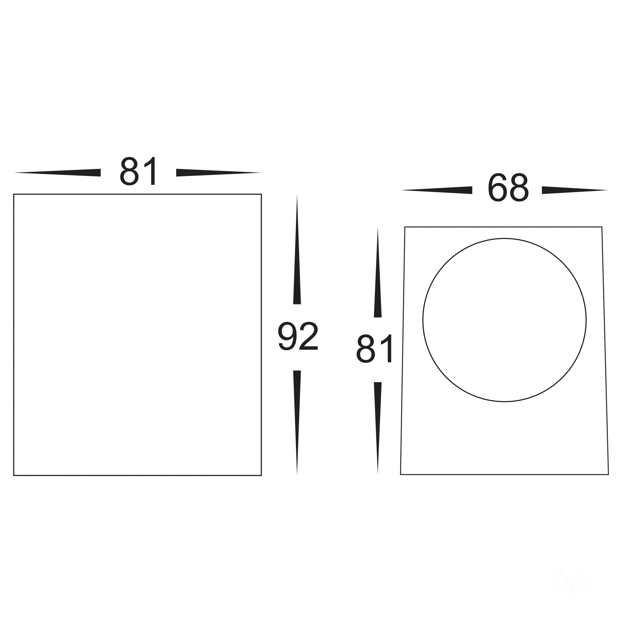 HV3631T-WHT - Accord White TRI Colour Fixed Down LED Wall Light