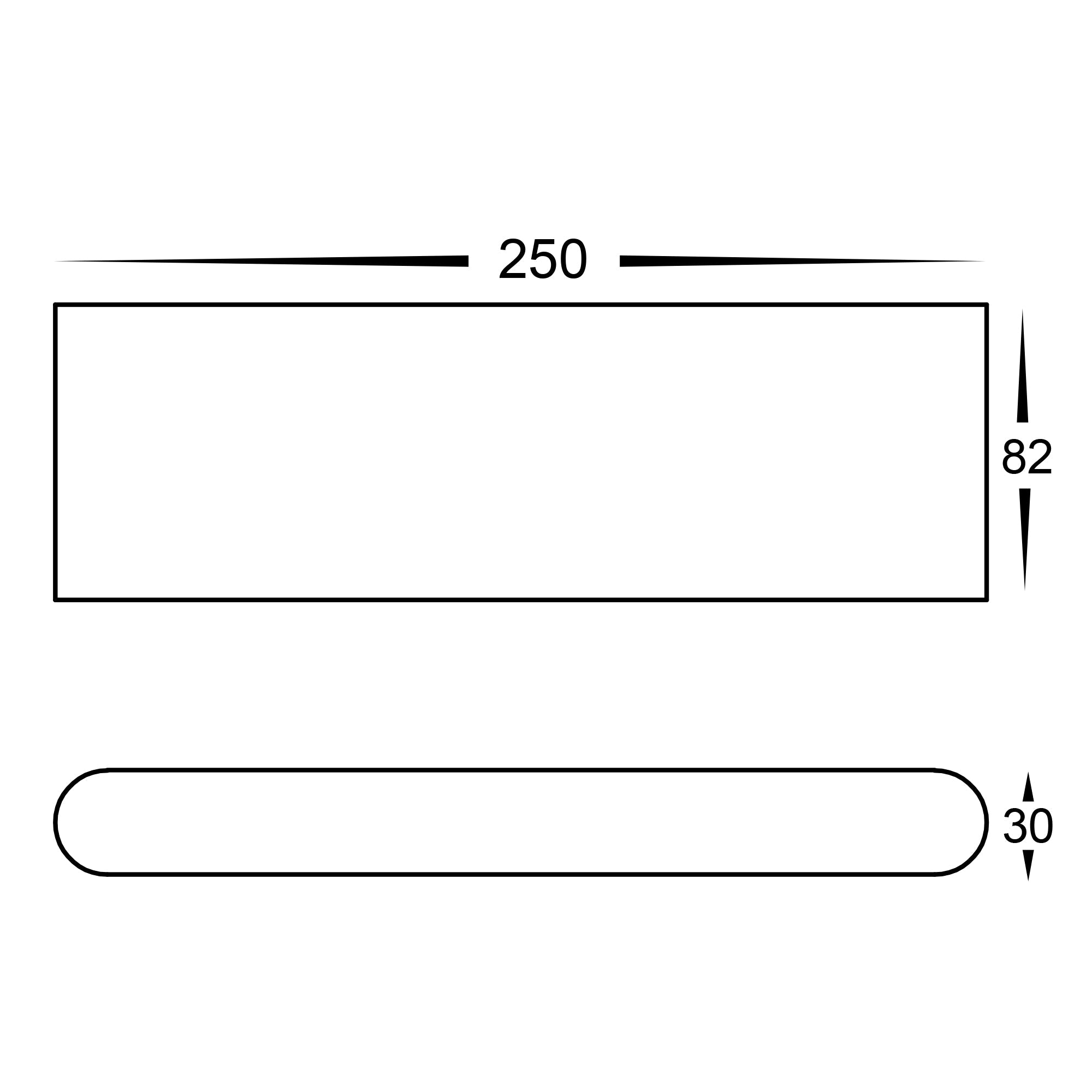HV3652T-BLK - Lisse Black Fixed Down LED Wall Light