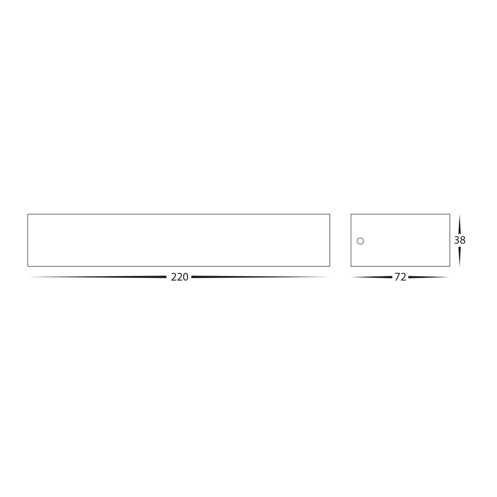 HV3656T-BLK - Siena Black LED Uplighter Wall Light