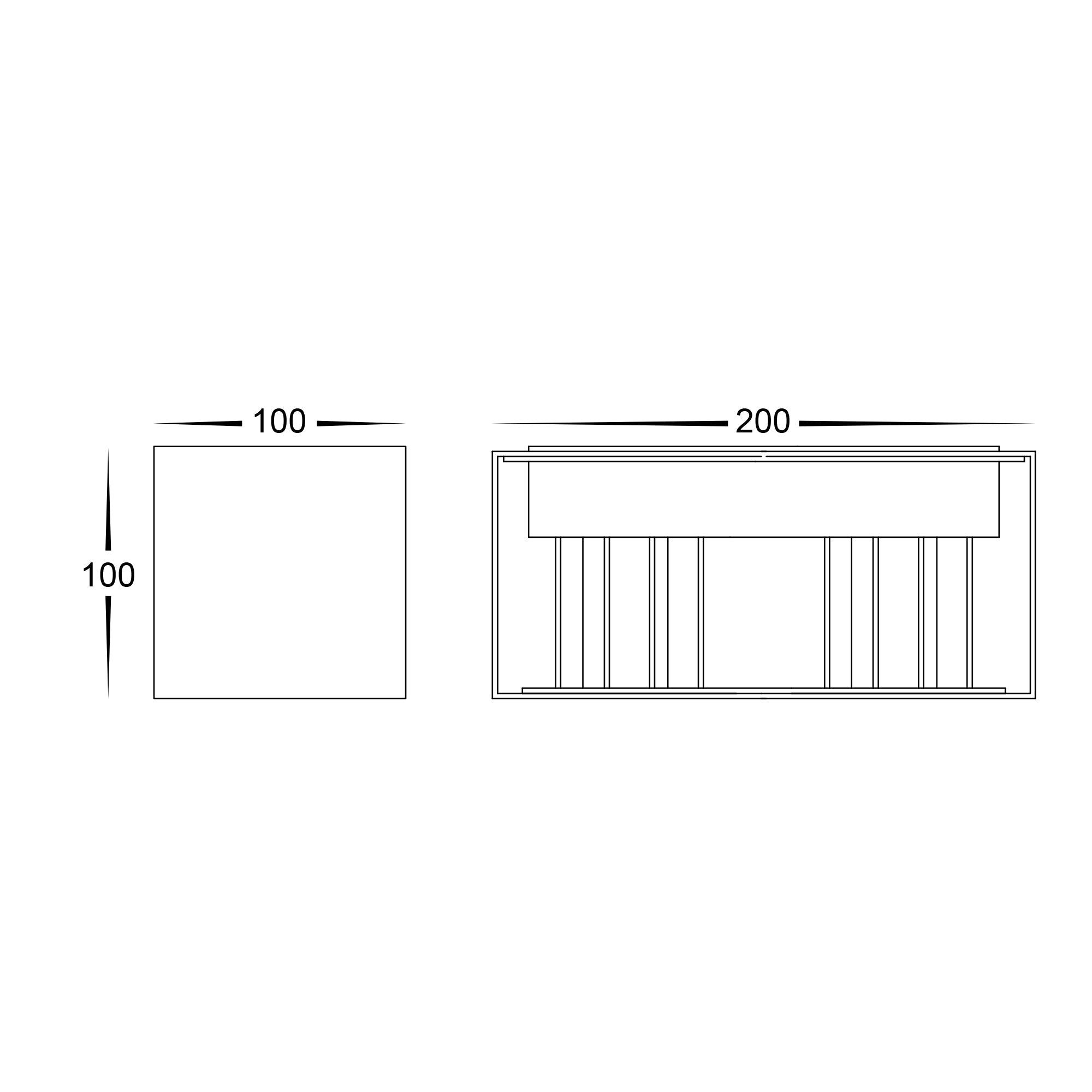 HV36582T-BLK-SQ - Versa Black Square Up & Down Wall Light