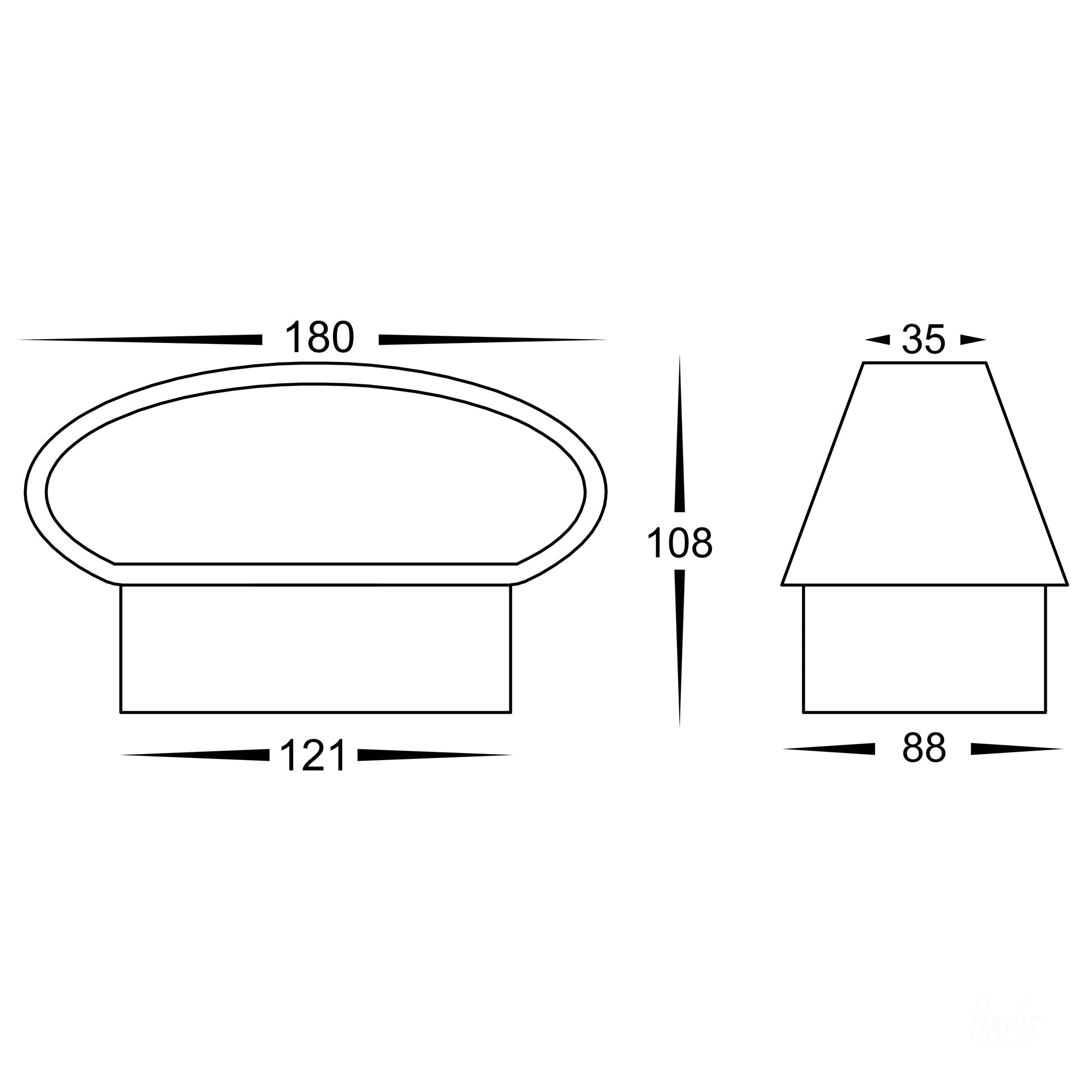 HV3661T-BLK - Luxe Black TRI Colour Up & Down LED Wall Light