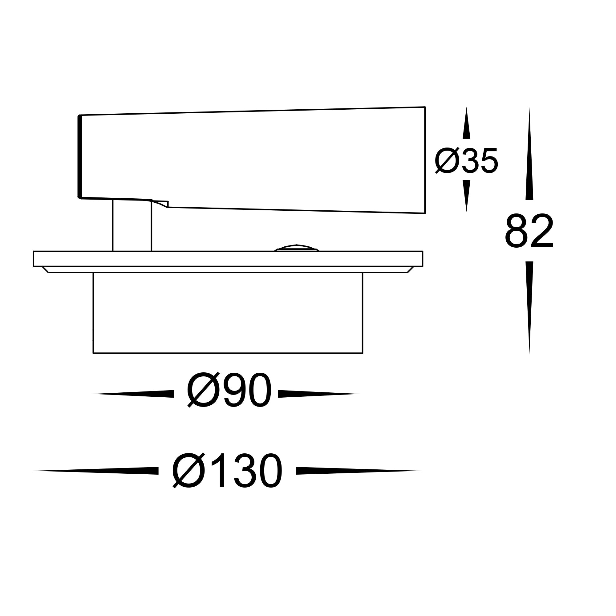 HV3688T-BLK - Lesen Black Single Adjustable Wall Light with Back Light