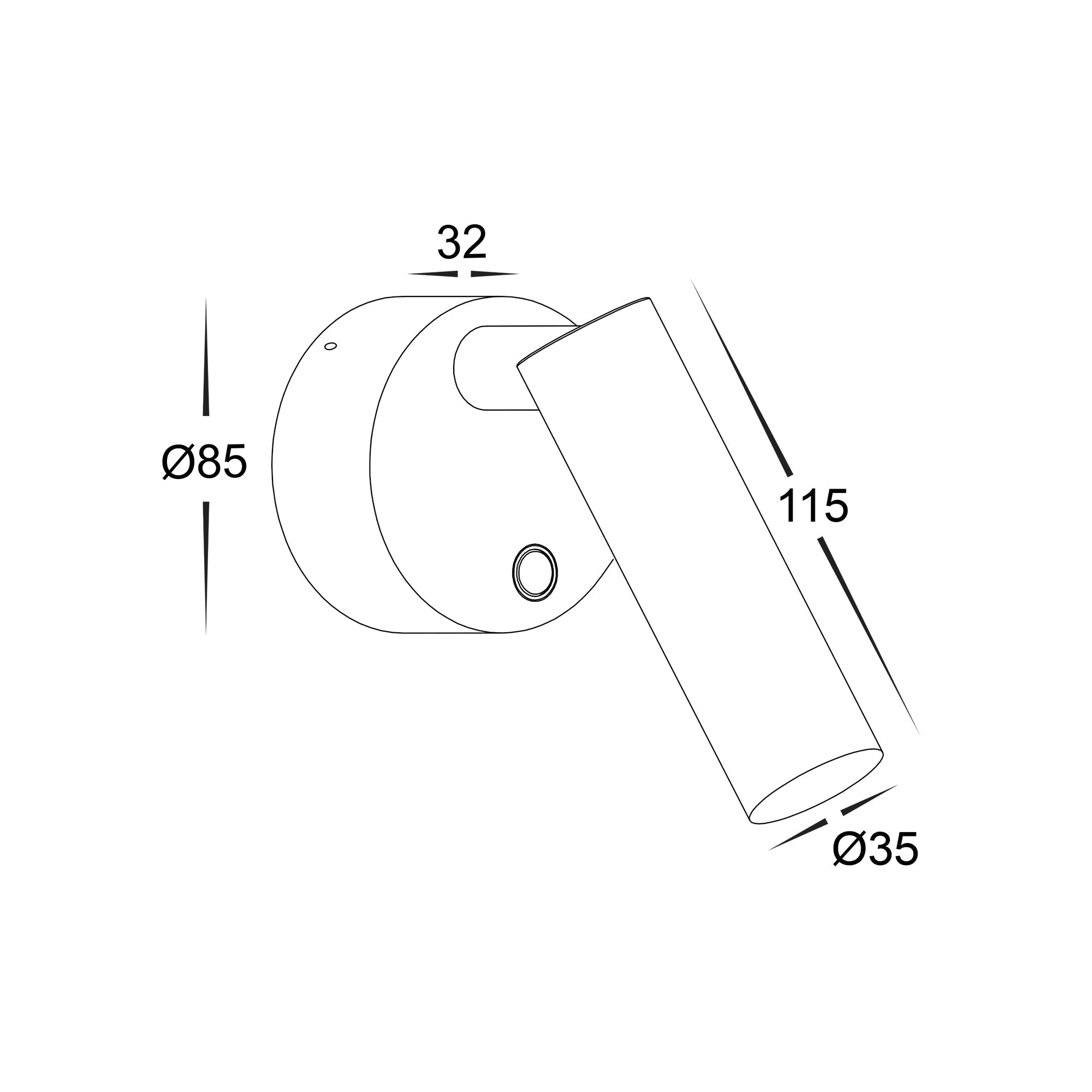 HV3689T-WHT - Lesen White Single Adjustable Wall Light