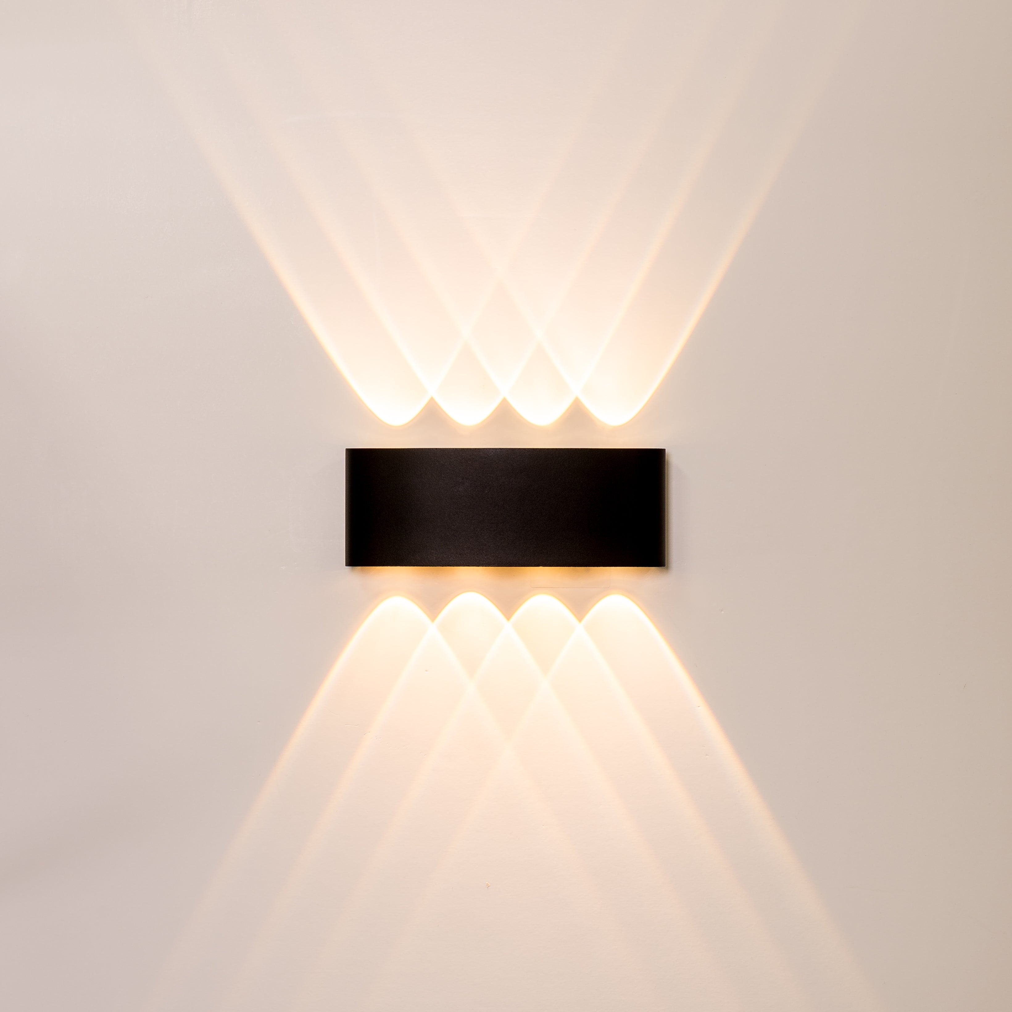 HV3697T-BLK-240V | HV3697T-BLK-12V - Maro Black Up & Down TRI Colour LED Wall Light