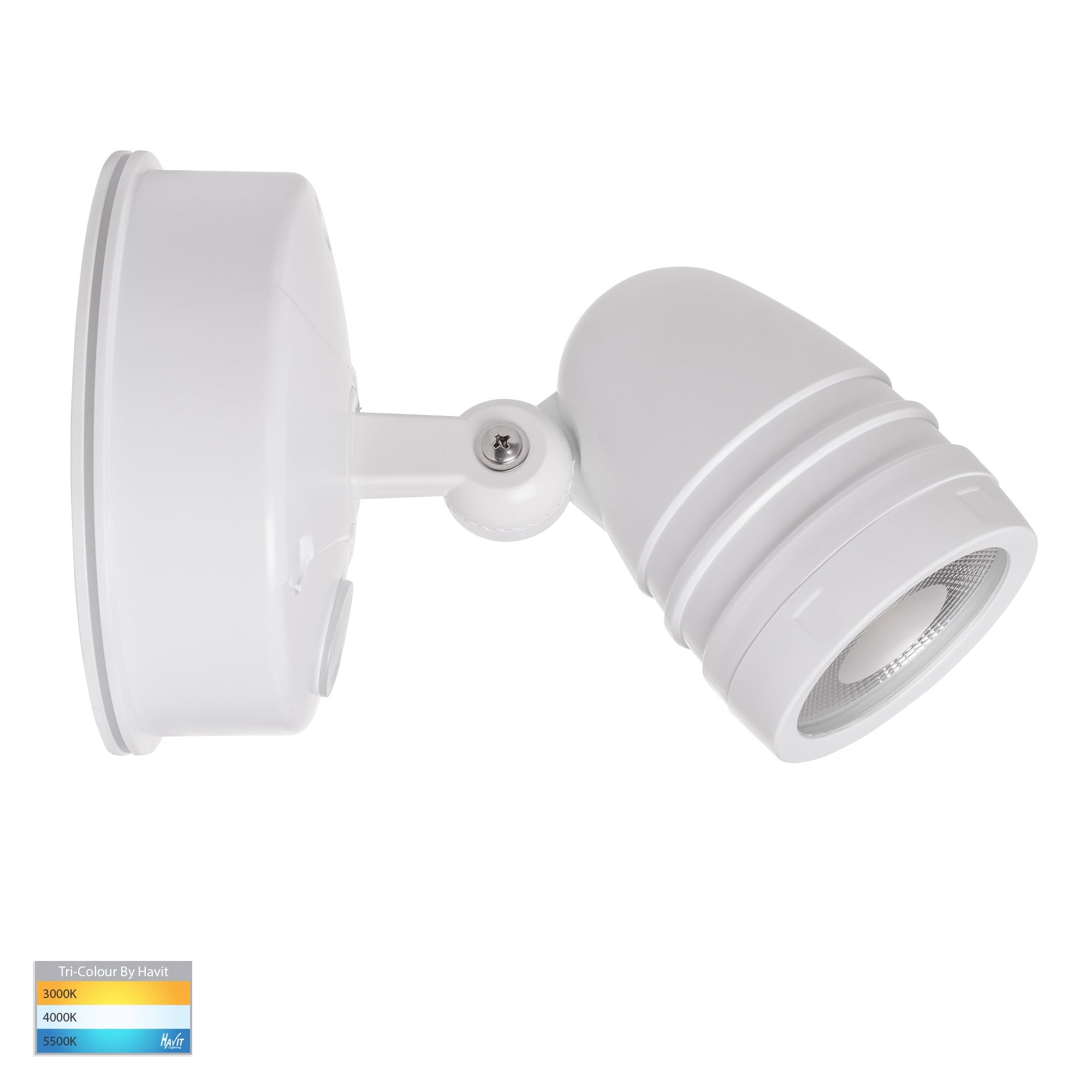 HV3791T-WHT - Focus Polycarbonate White Single Adjustable Spot Light