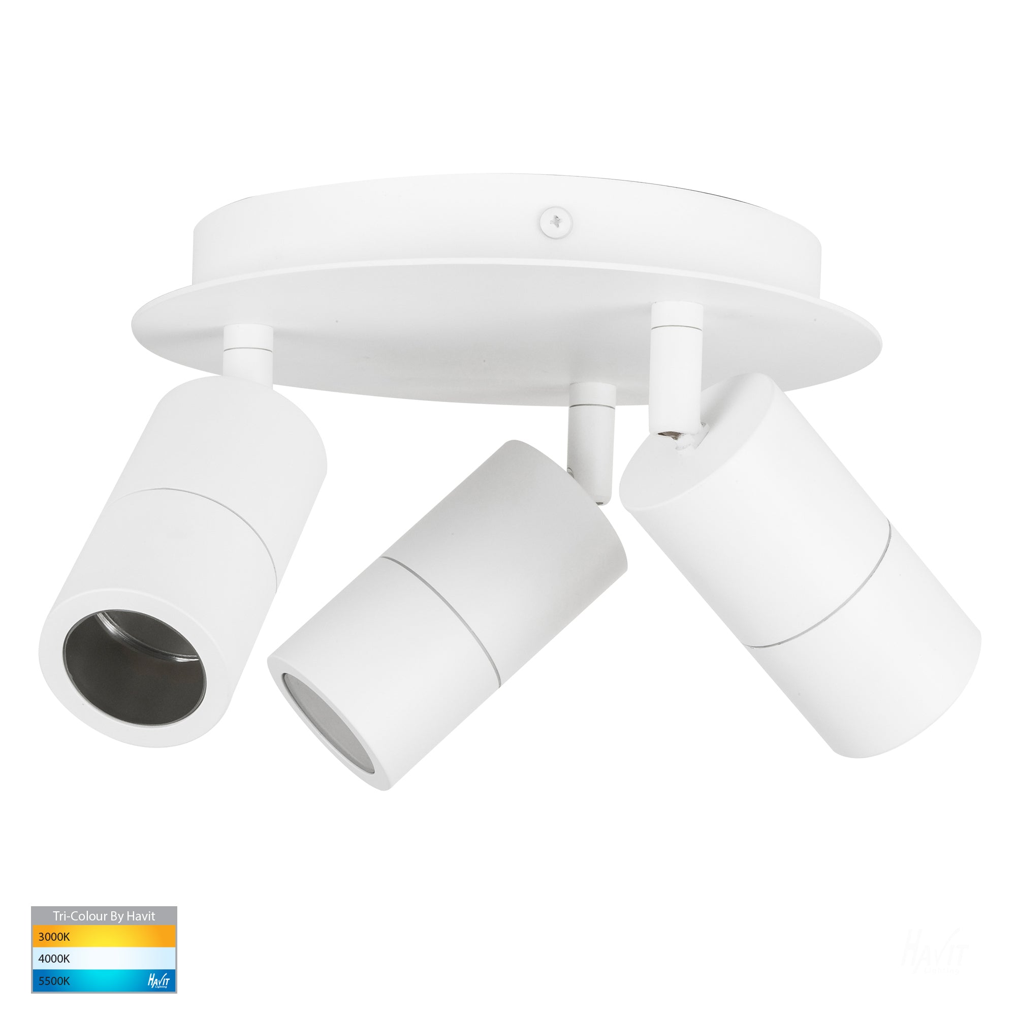 HV4001T-3-WHT-RND - Tivah White 3 Light Round Plate
