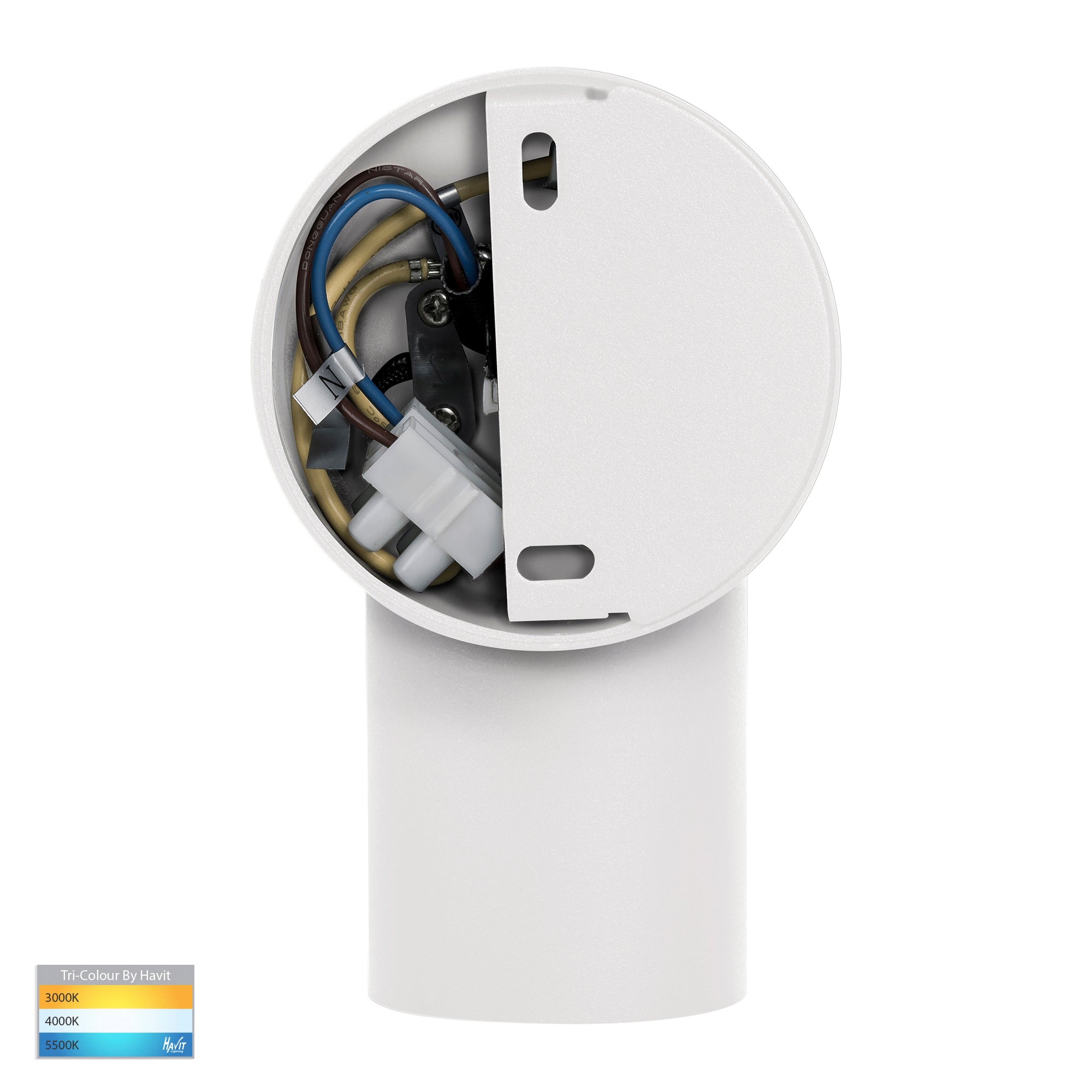 HV4002T-1-WHT - Revo White 1 Light TRI Colour LED Spot Light