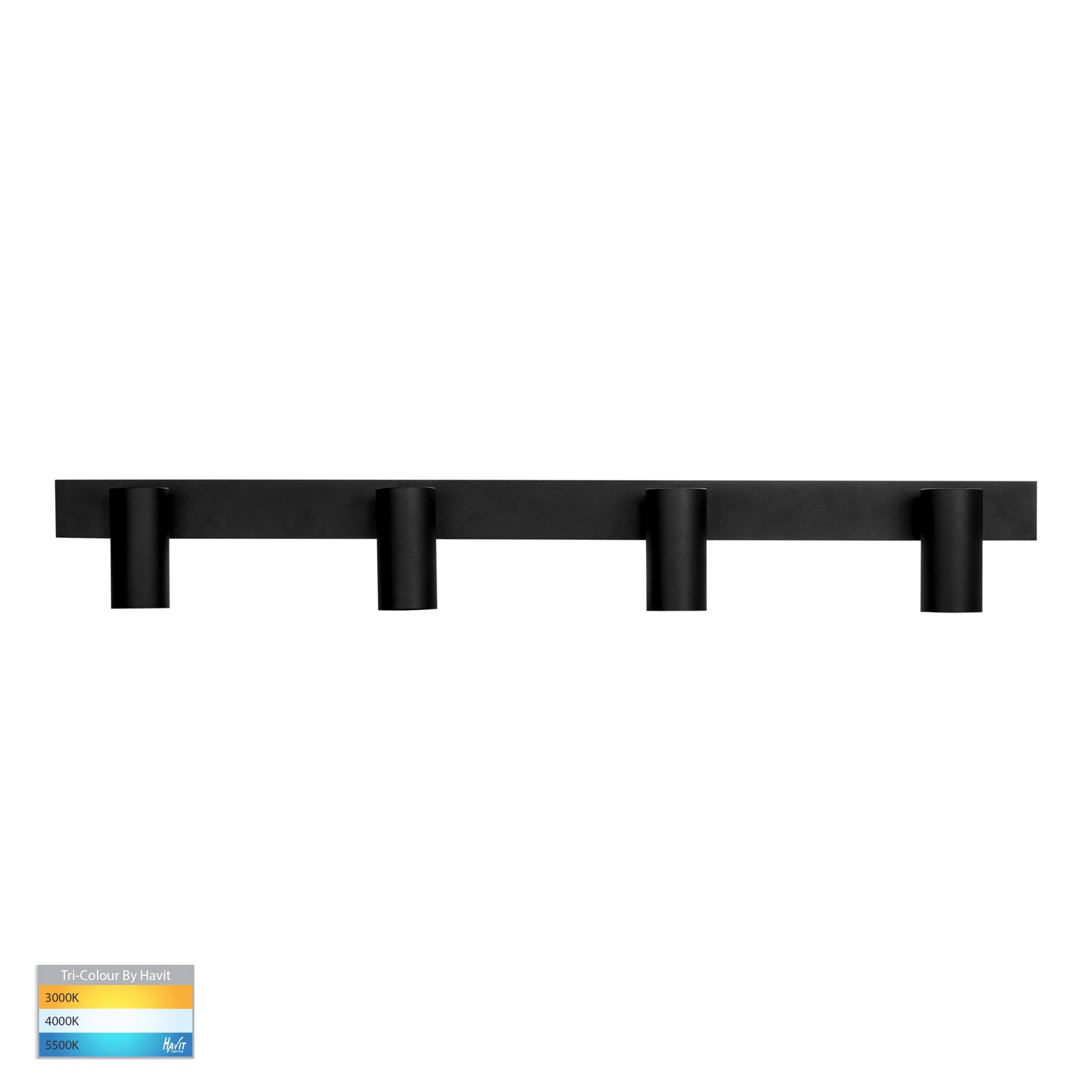 HV4002T-4-BLK - Revo Black 4 Light TRI Colour Bar Light