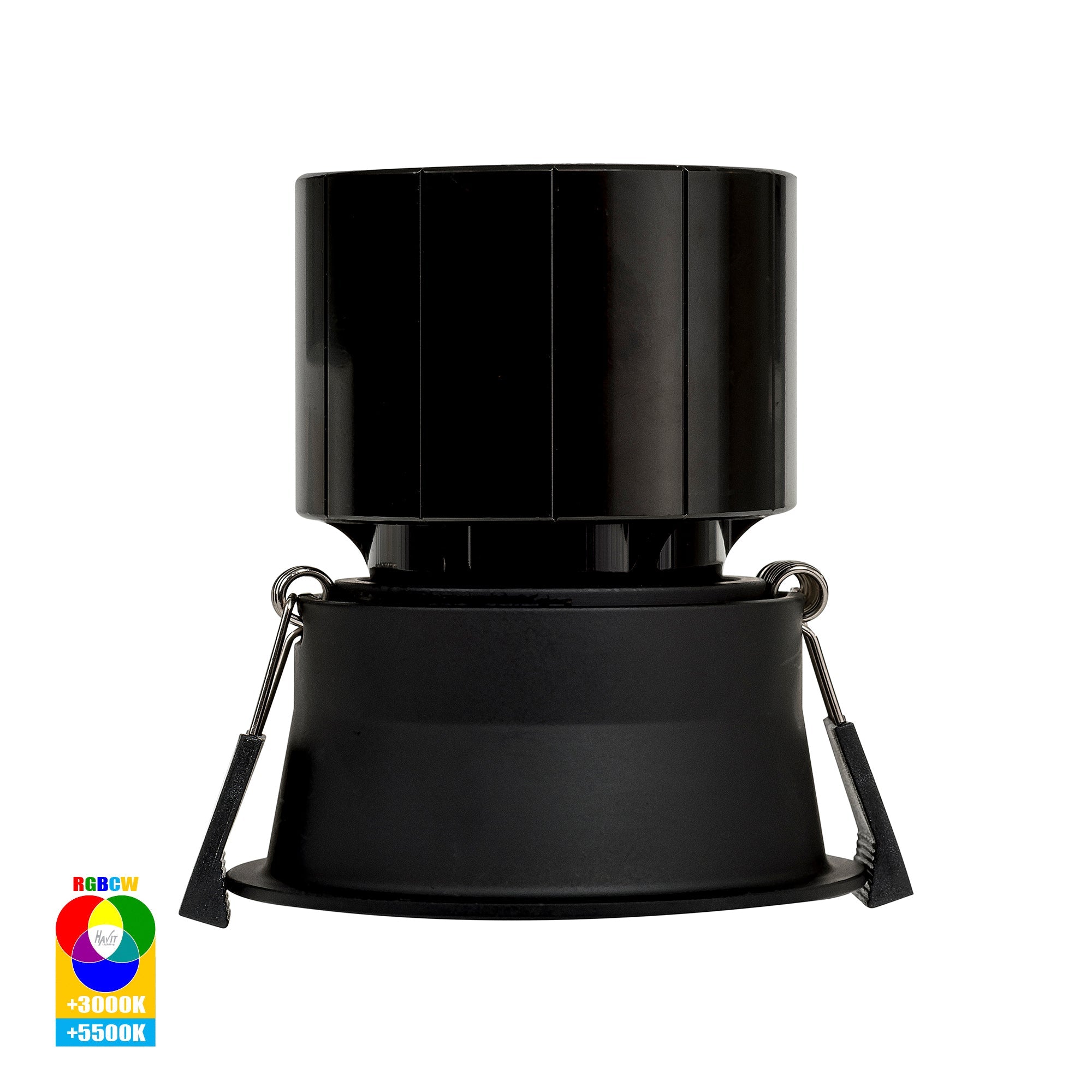 HV5513RGBCW-BLK - Prime Black Fixed Deep RGBCW WIFI LED Downlight