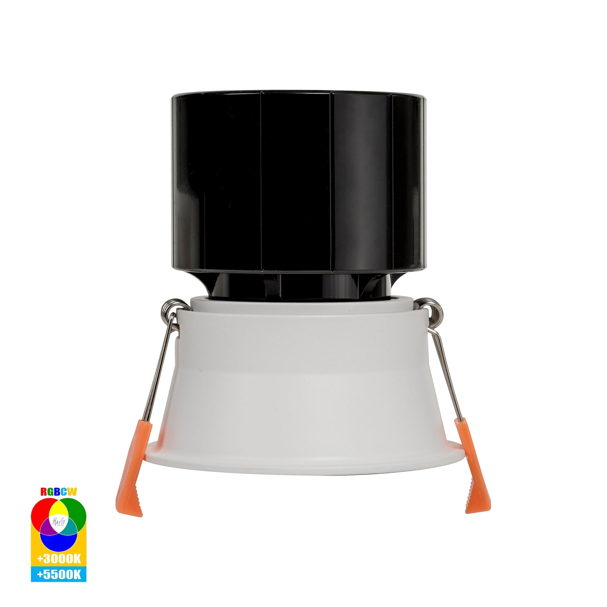 HV5513RGBCW-WHT - Prime White Fixed Deep RGBCW WIFI LED Downlight