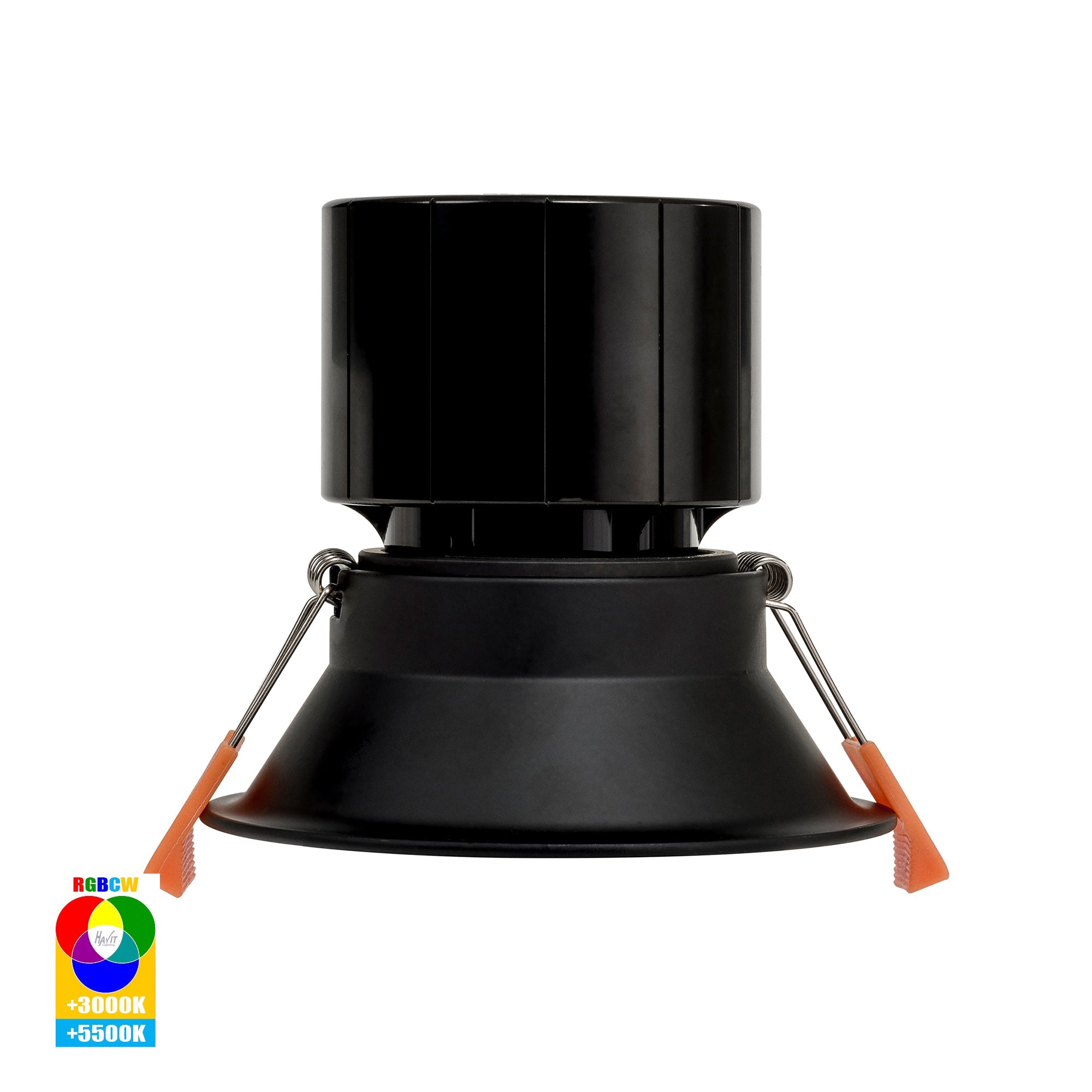 HV5514RGBCW-BLK - Prime Black Fixed Deep RGBCW WIFI LED Downlight