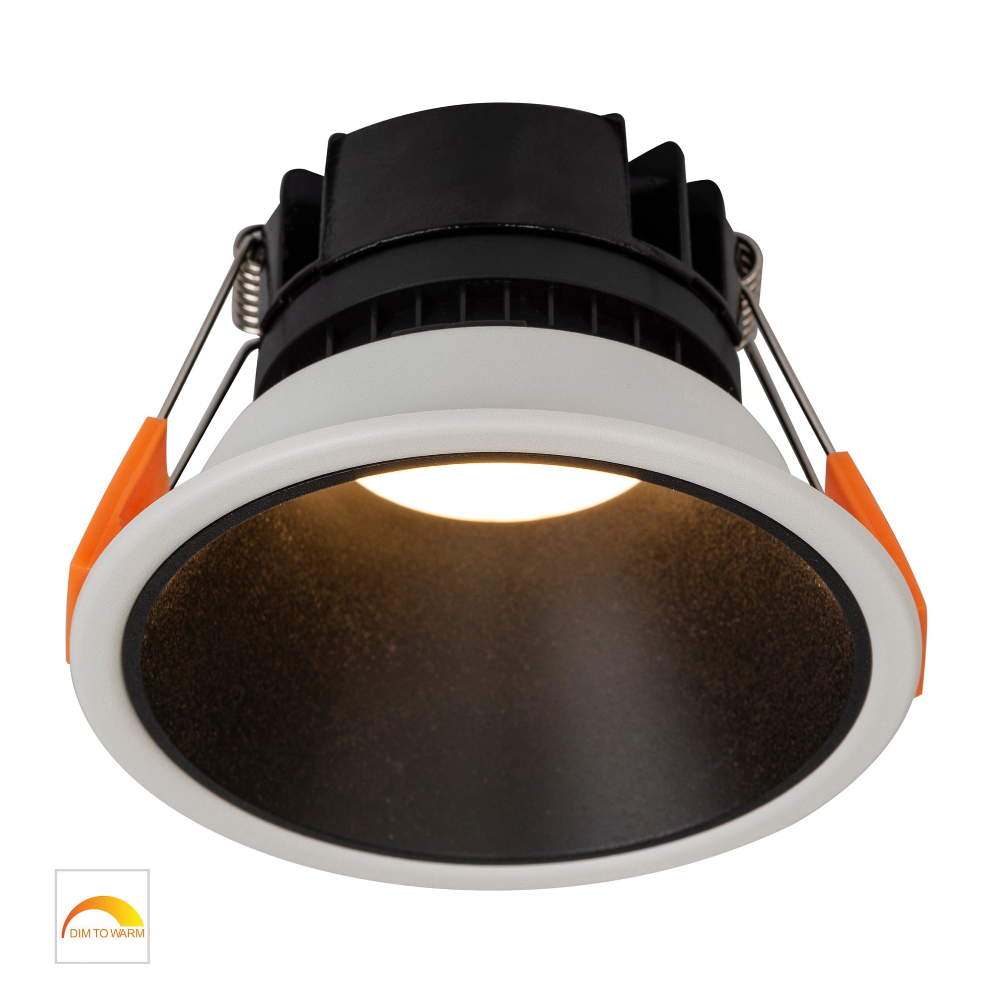 HV5528D2W-WB - Gleam White with Black Insert Fixed Dim to Warm LED Downlight