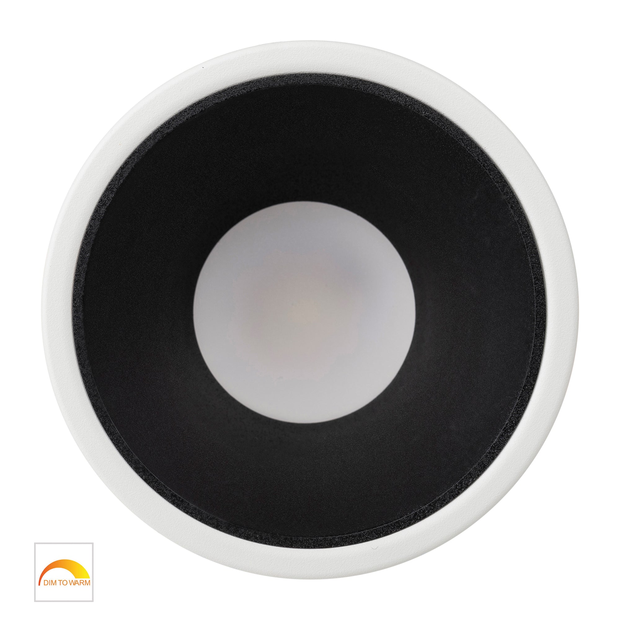 HV5528D2W-WB - Gleam White with Black Insert Fixed Dim to Warm LED Downlight