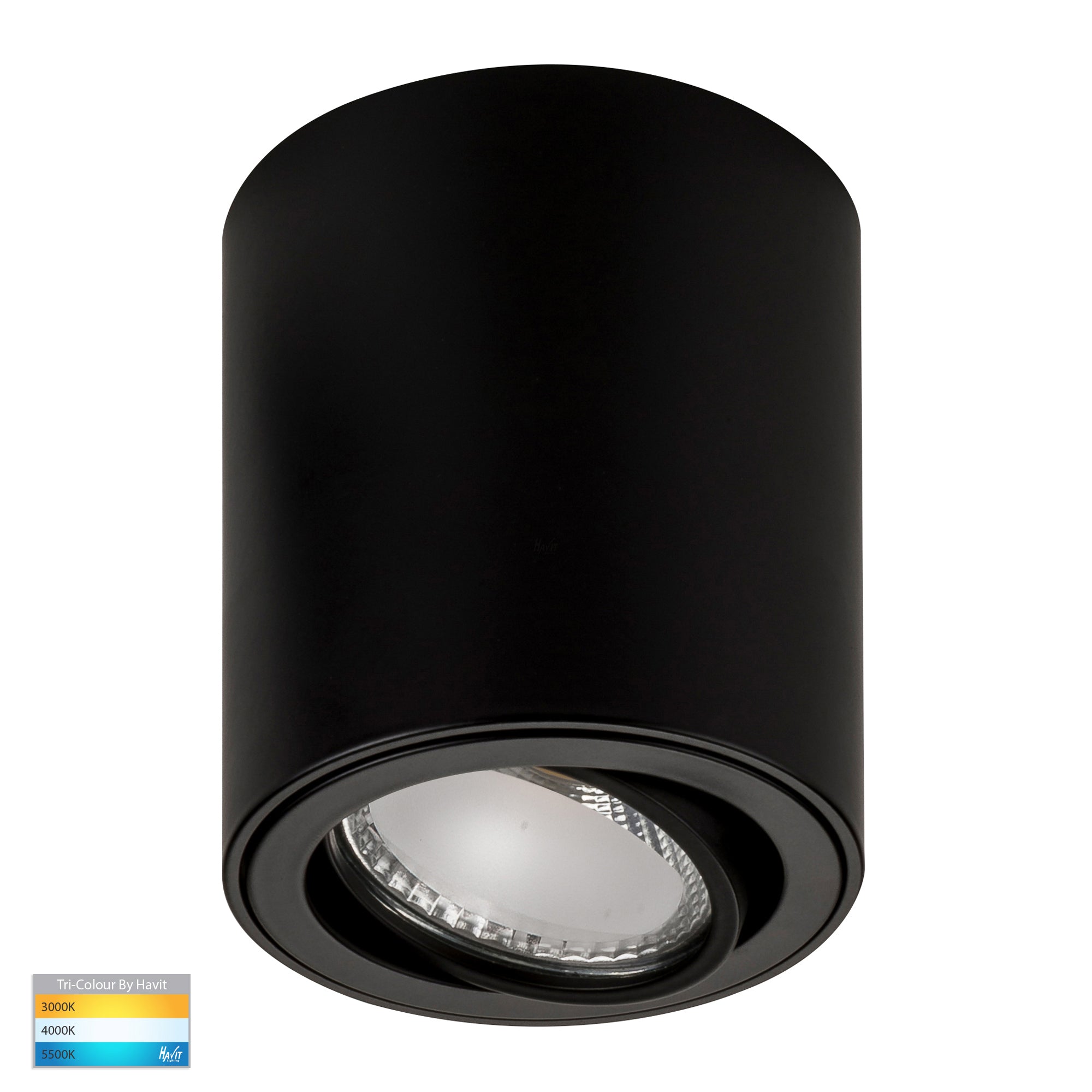 HV5812T-BLK | HV5812T-BLK-12V - Nella 7w LED Black Adjustable Surface Mounted Downlight