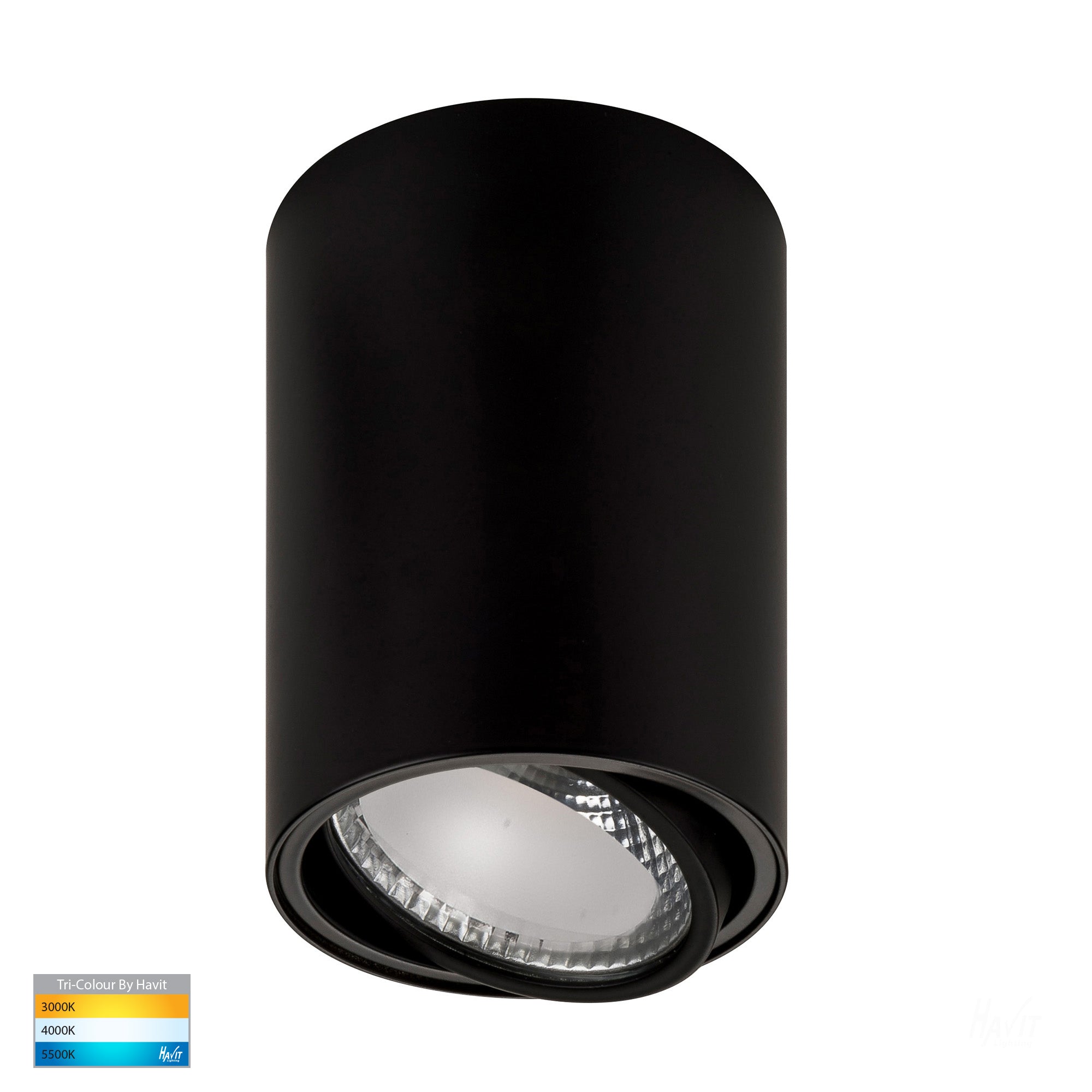 HV5813T-BLK | HV5813T-BLK-12V - Nella 12w LED Black Adjustable Surface Mounted Downlight