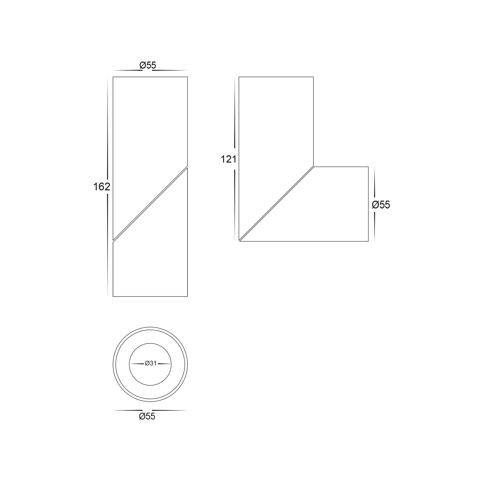 HV5822T-BLK | HV5822T-BLK-12V - Nella Black 7w Surface Mounted Rotatable LED Downlight