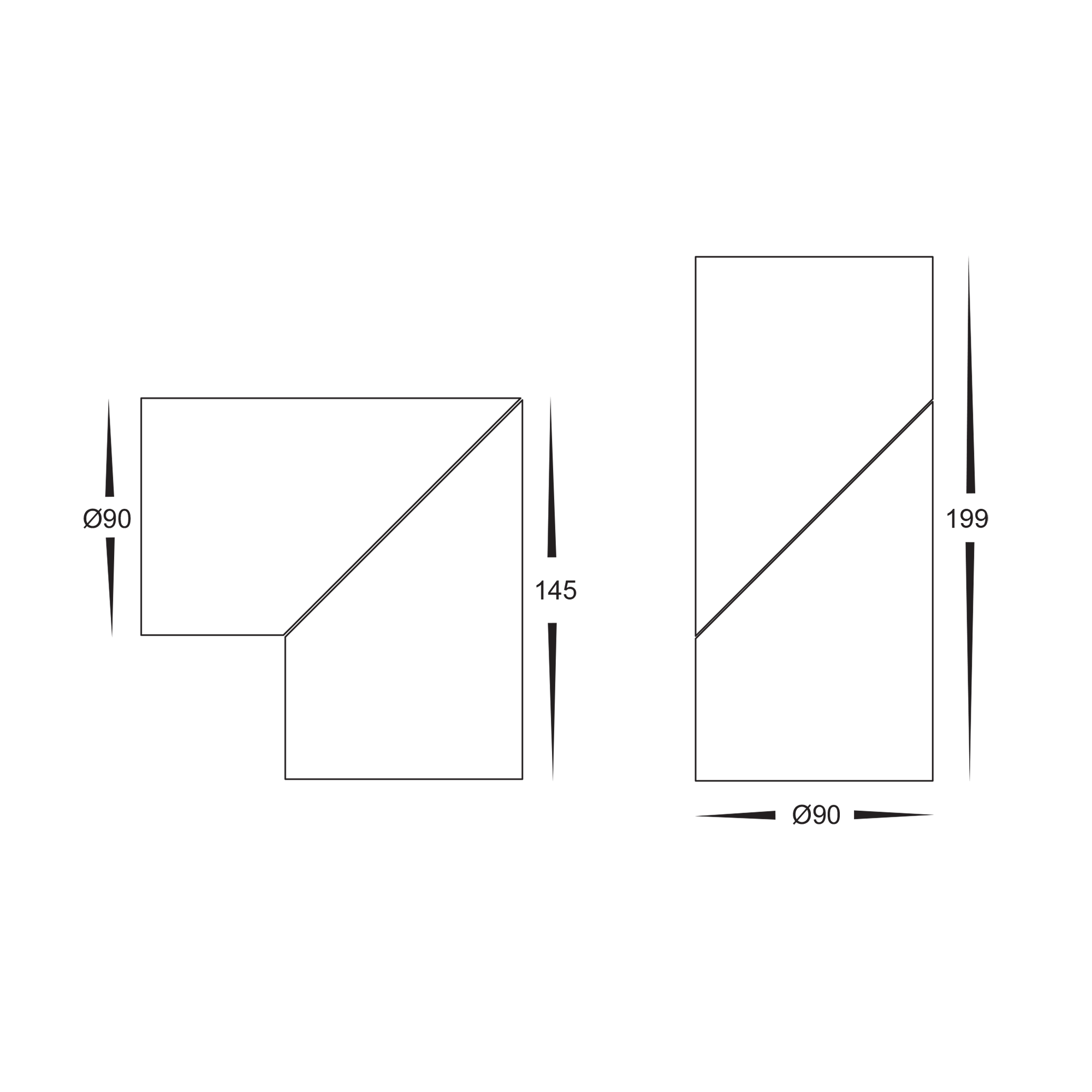 HV5824T-BLK | HV5824T-BLK-12V - Nella Black 18w Surface Mounted Rotatable LED Downlight
