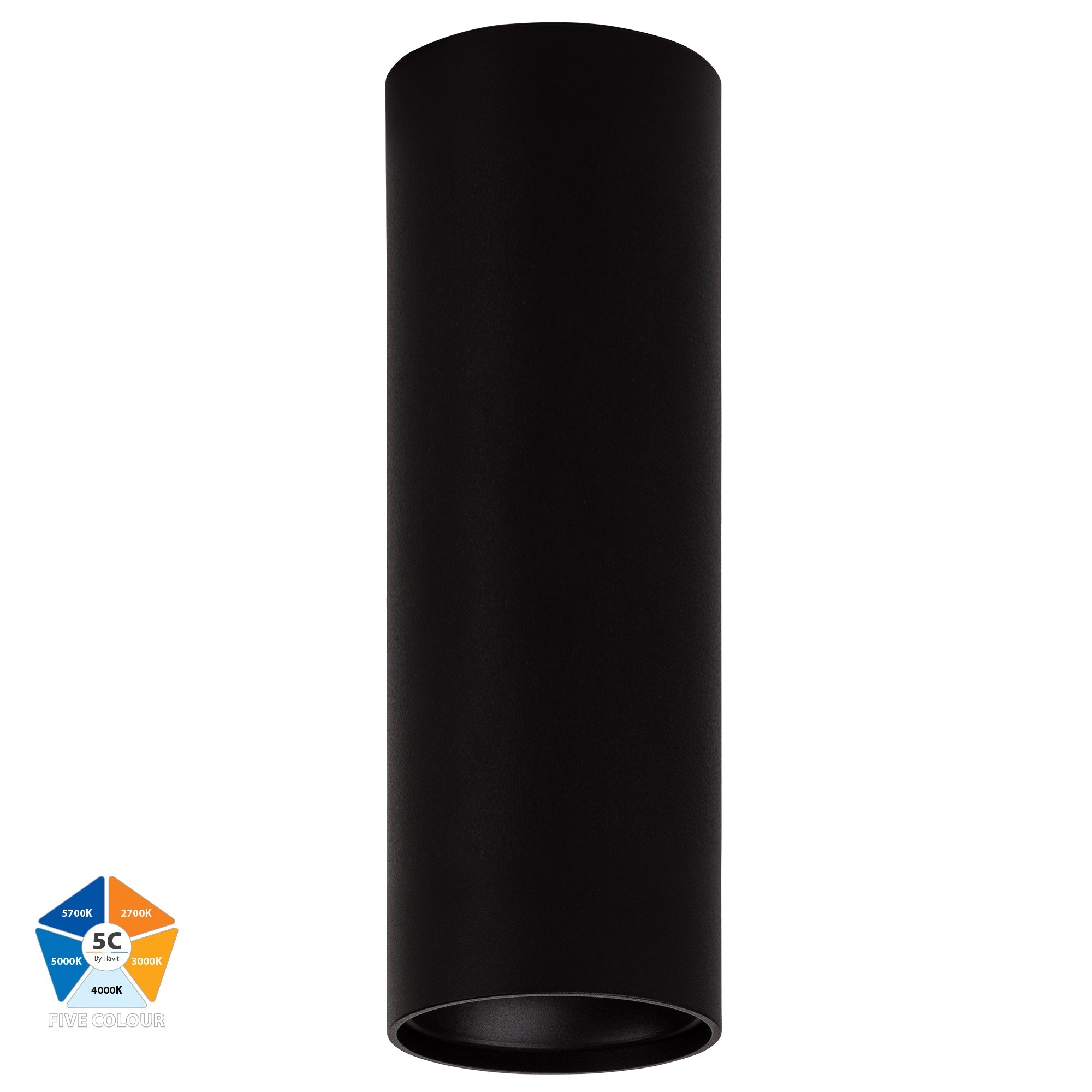 HV5841S-BLK-EXT | HV5841S-BLK-EXT-12V - Nella Black 7w Surface Mounted LED Downlight