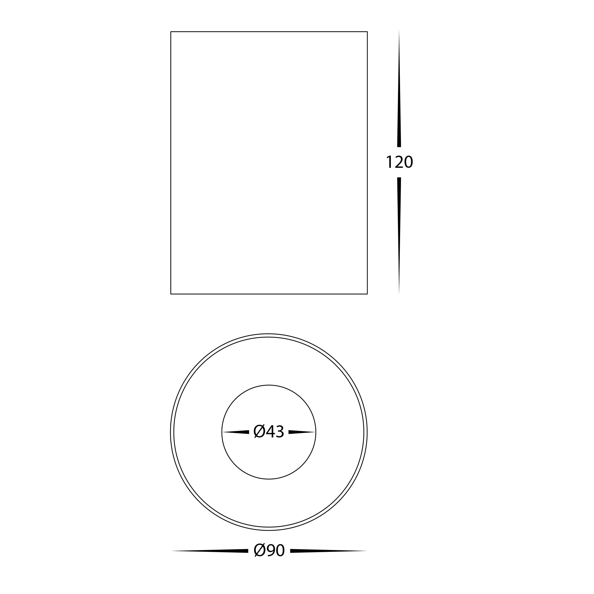 HV5842S-BLK | HV5842S-BLK-12V - Nella Black 12w Surface Mounted LED Downlight