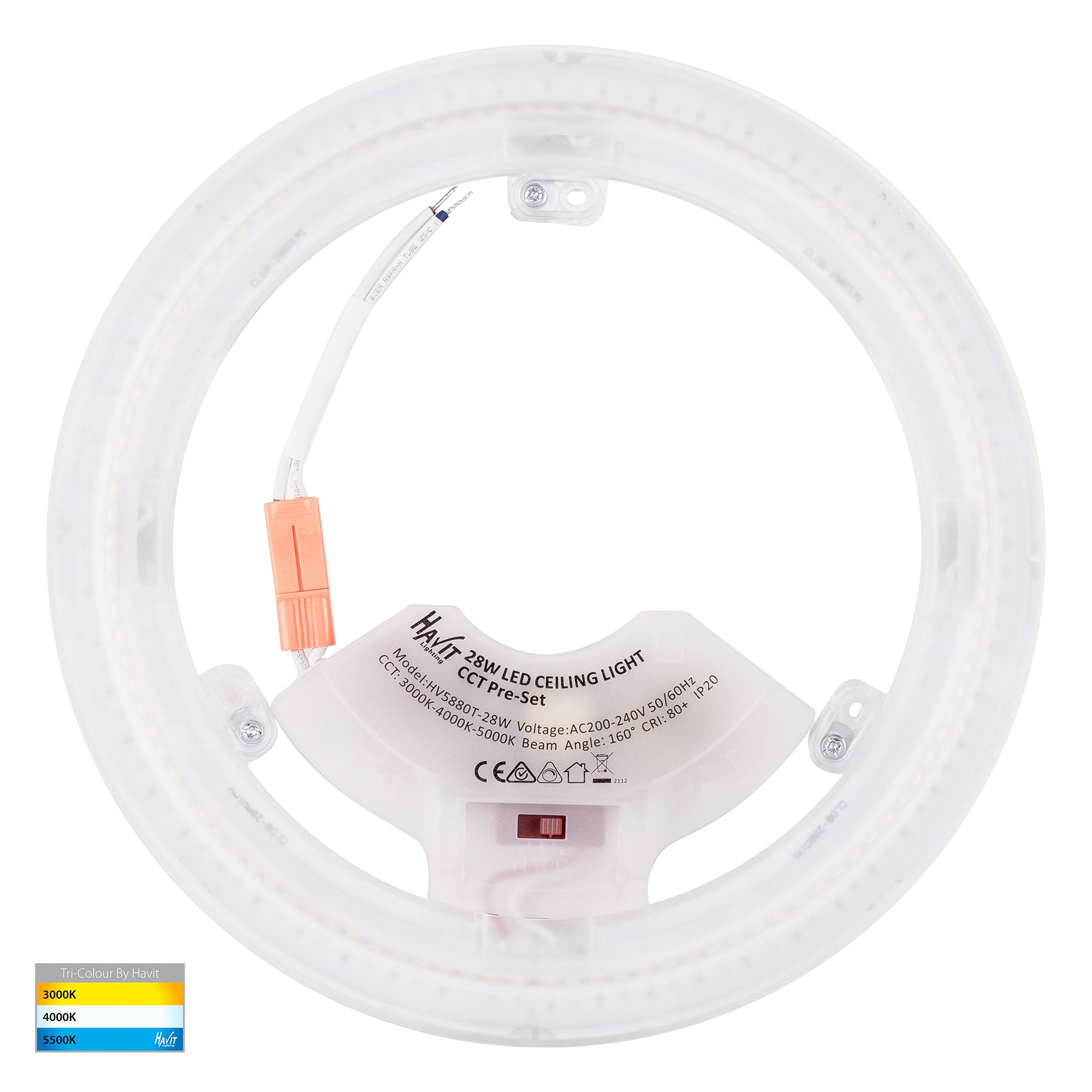 HV5880T-28W - Ostra + Ostron White 28w Tri Colour LED Panel