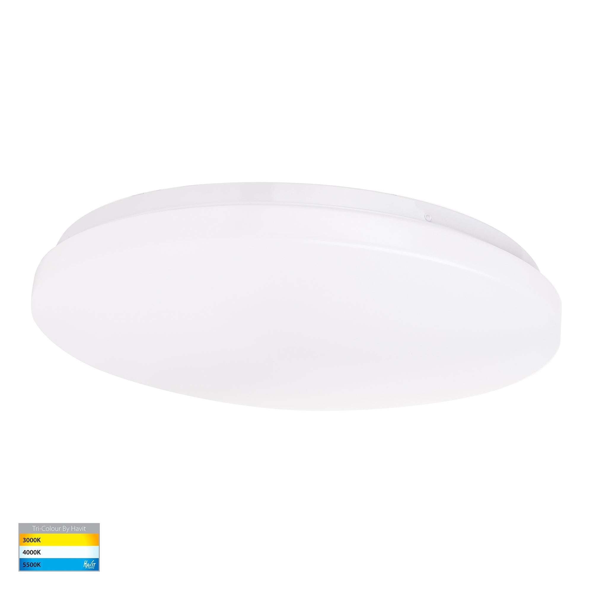 HV5886T-WHT - Ostra White 28w LED Ceiling Mounted Oyster Light