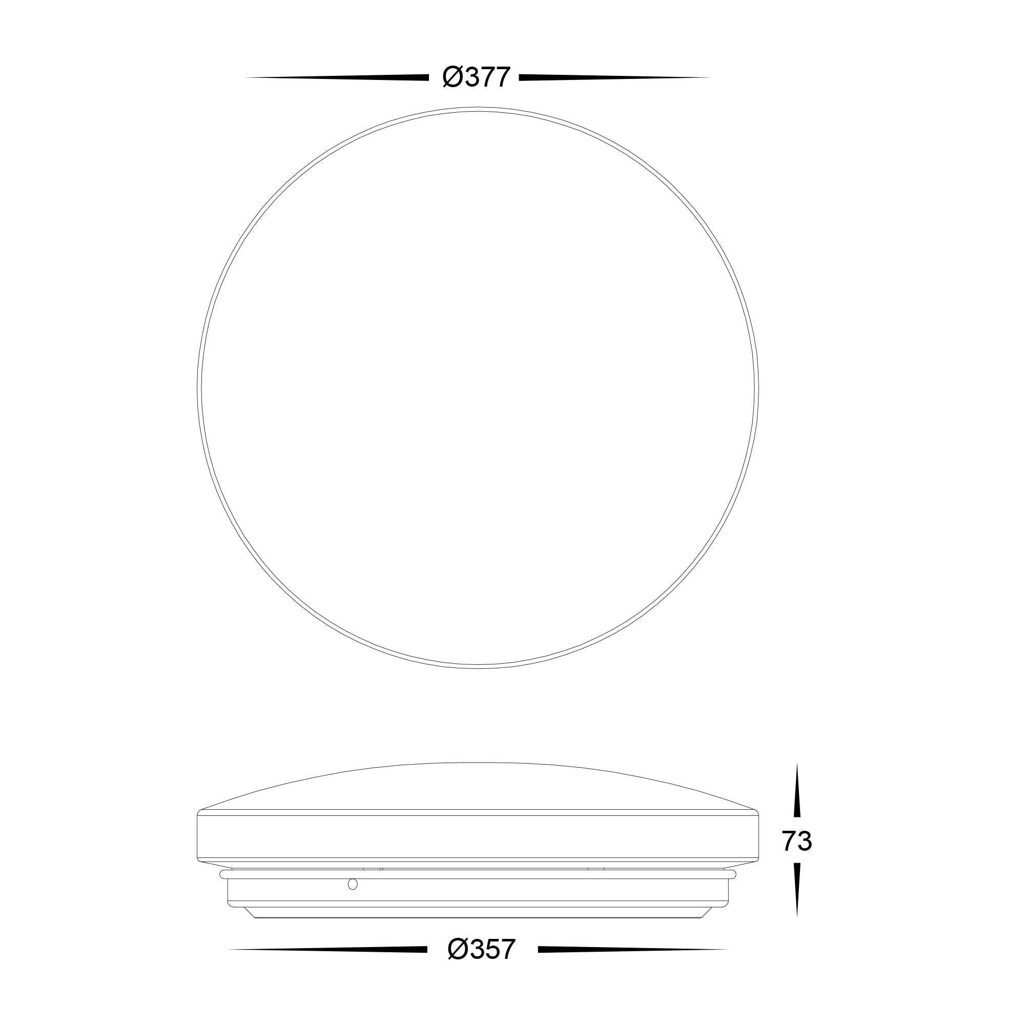 HV5886T-WHT - Ostra White 28w LED Ceiling Mounted Oyster Light