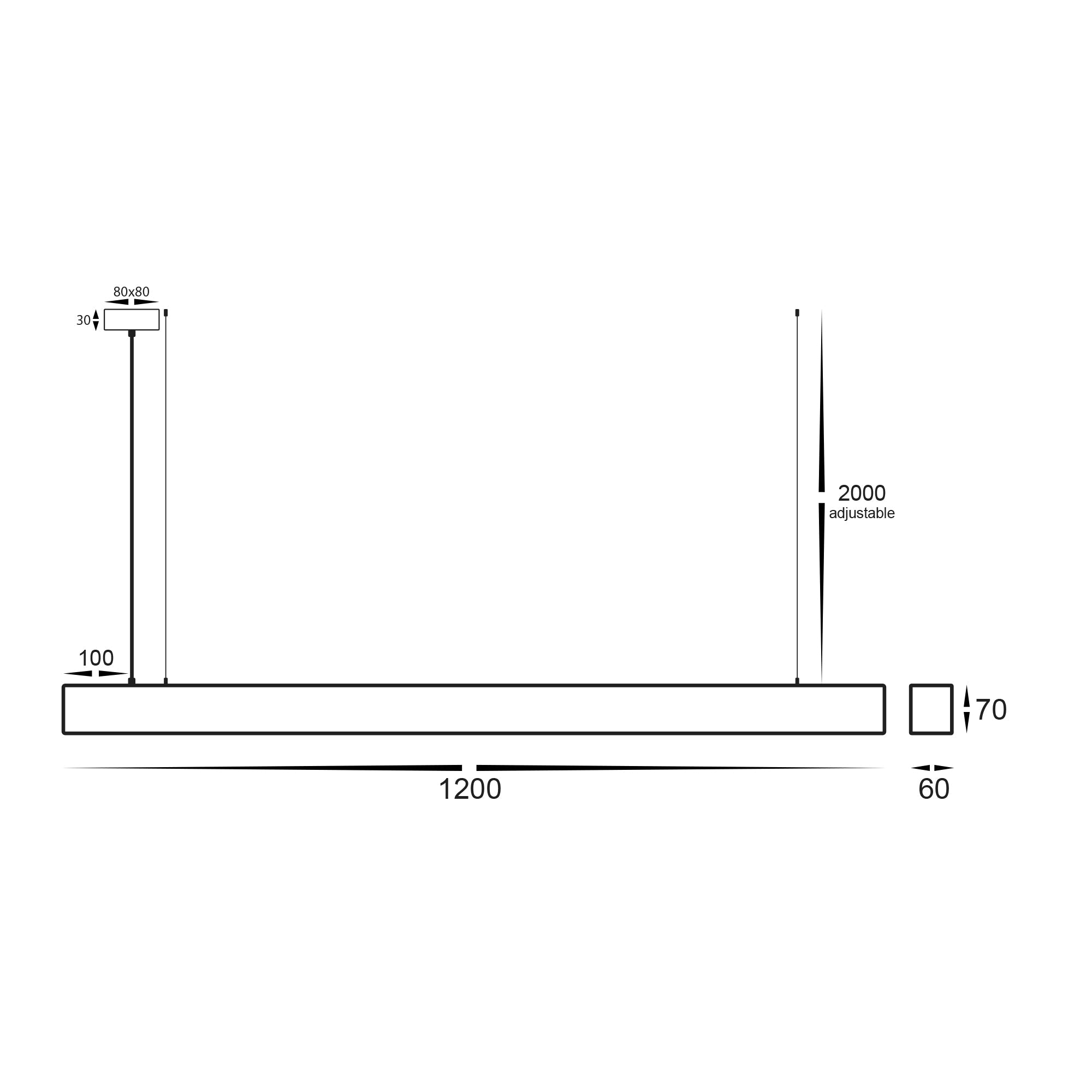 HV6001T-SLV - Proline 6070 Aluminium LED Pendant