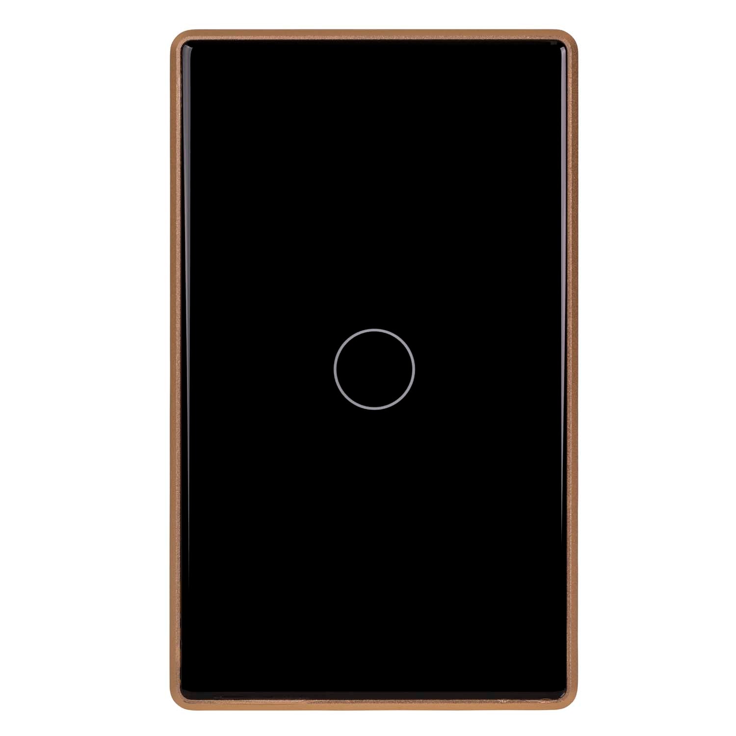 HV9220-1 - Wifi Single Gang Black with Gold Trim Wall Switch