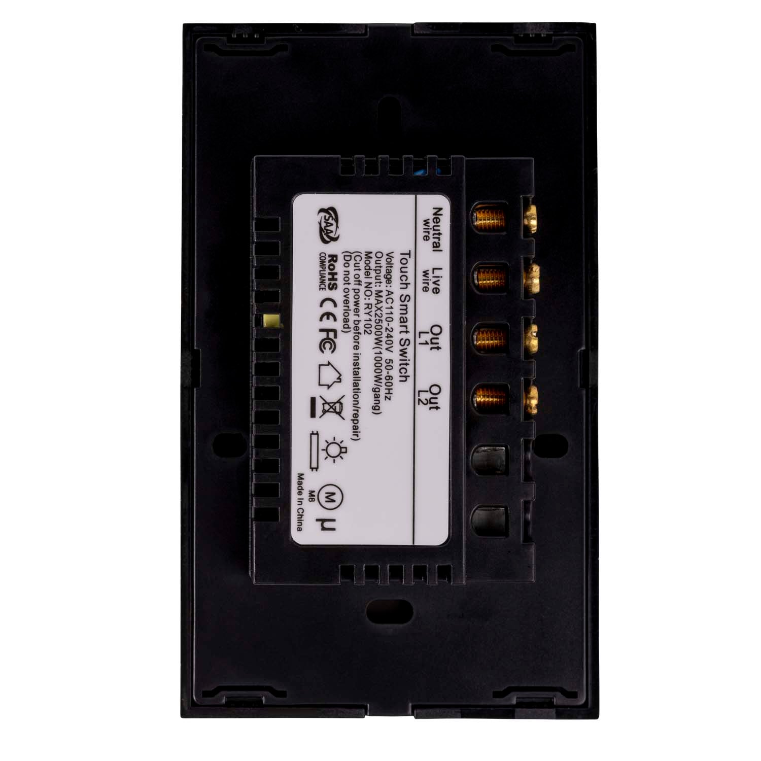 HV9210-2 - Wifi 2 Gang Black Wall Switch