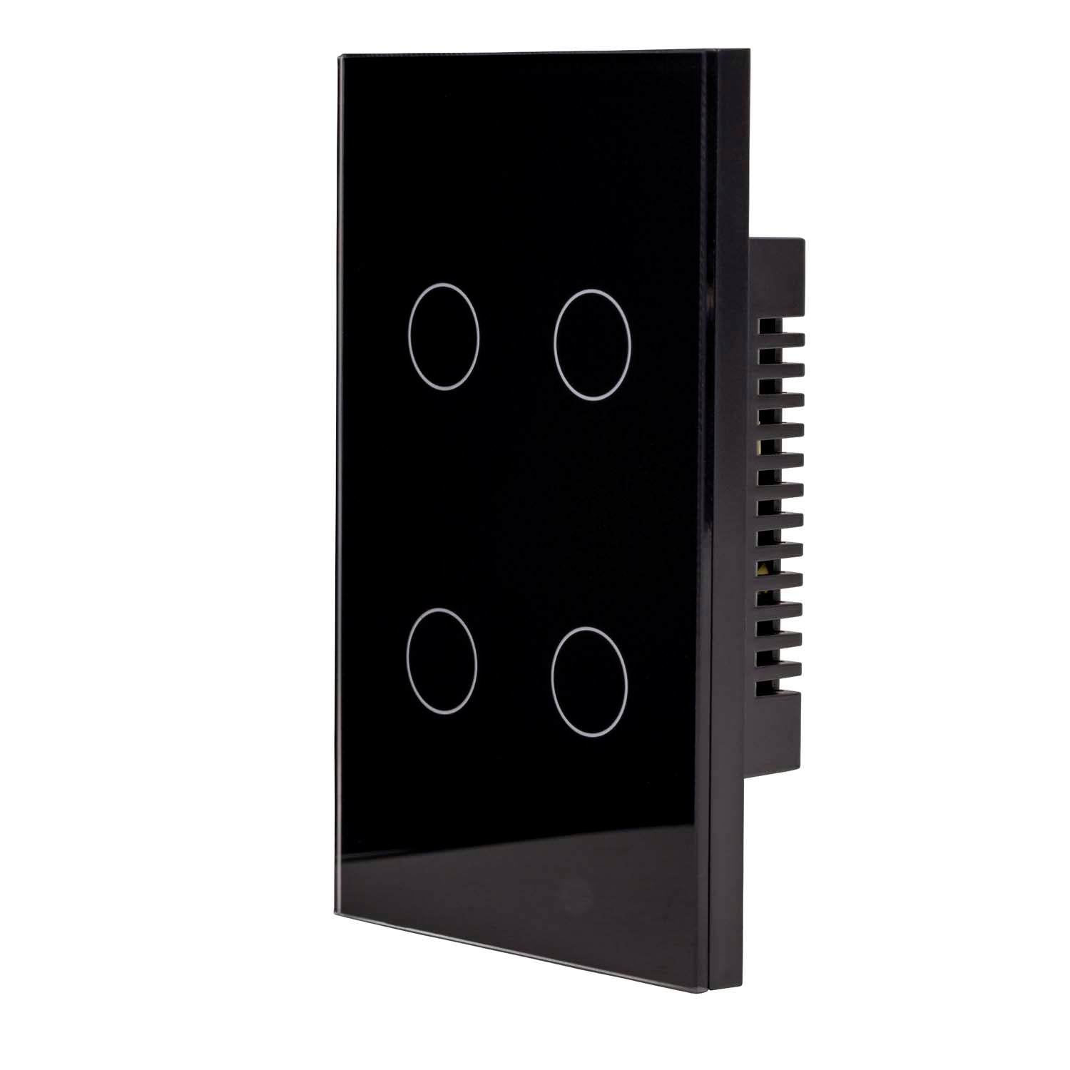 HV9210-4 - Wifi 4 Gang Black Wall Switch