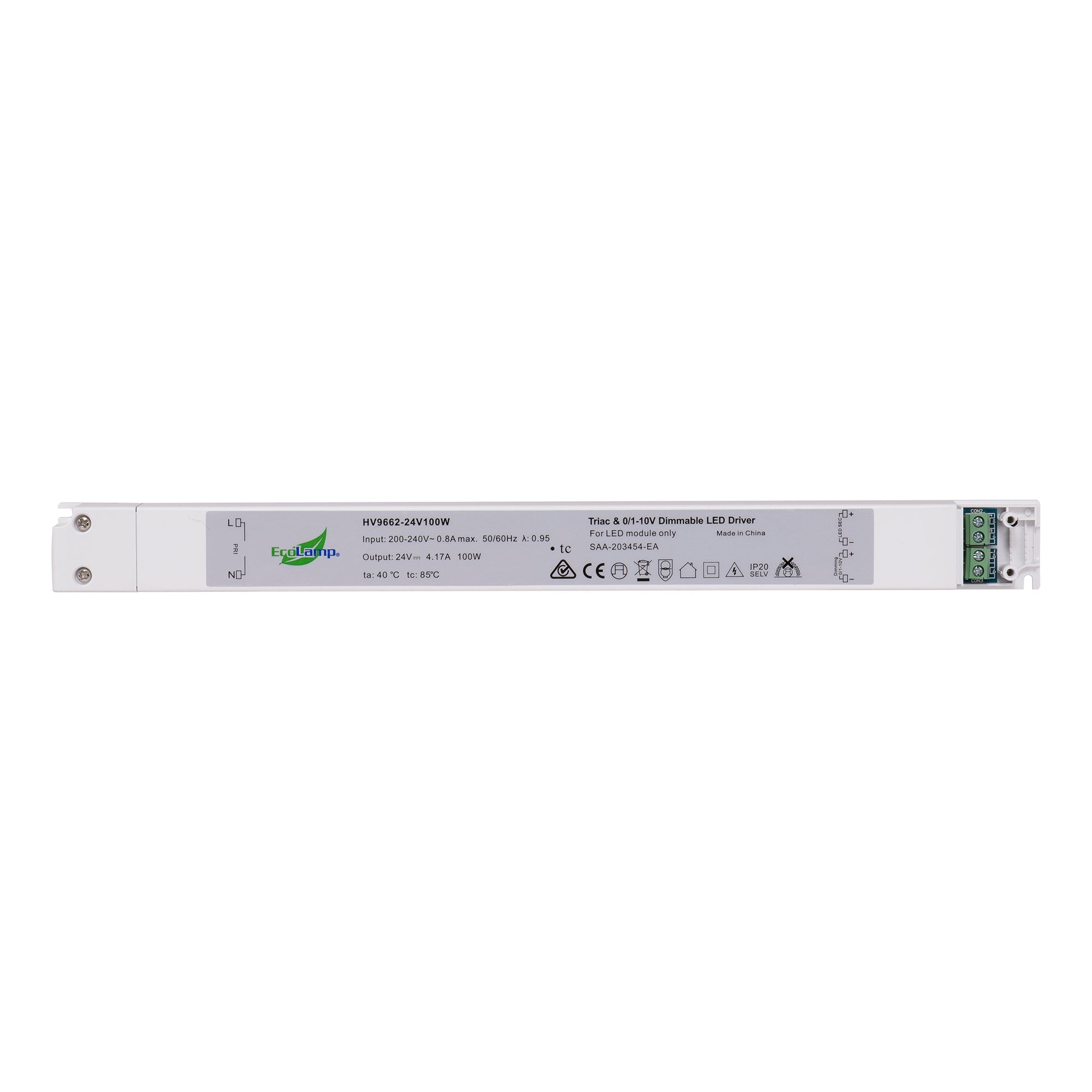 HV9662-100W IP20 Triac + 0-1/10v 2 in 1 Dimmable LED Driver