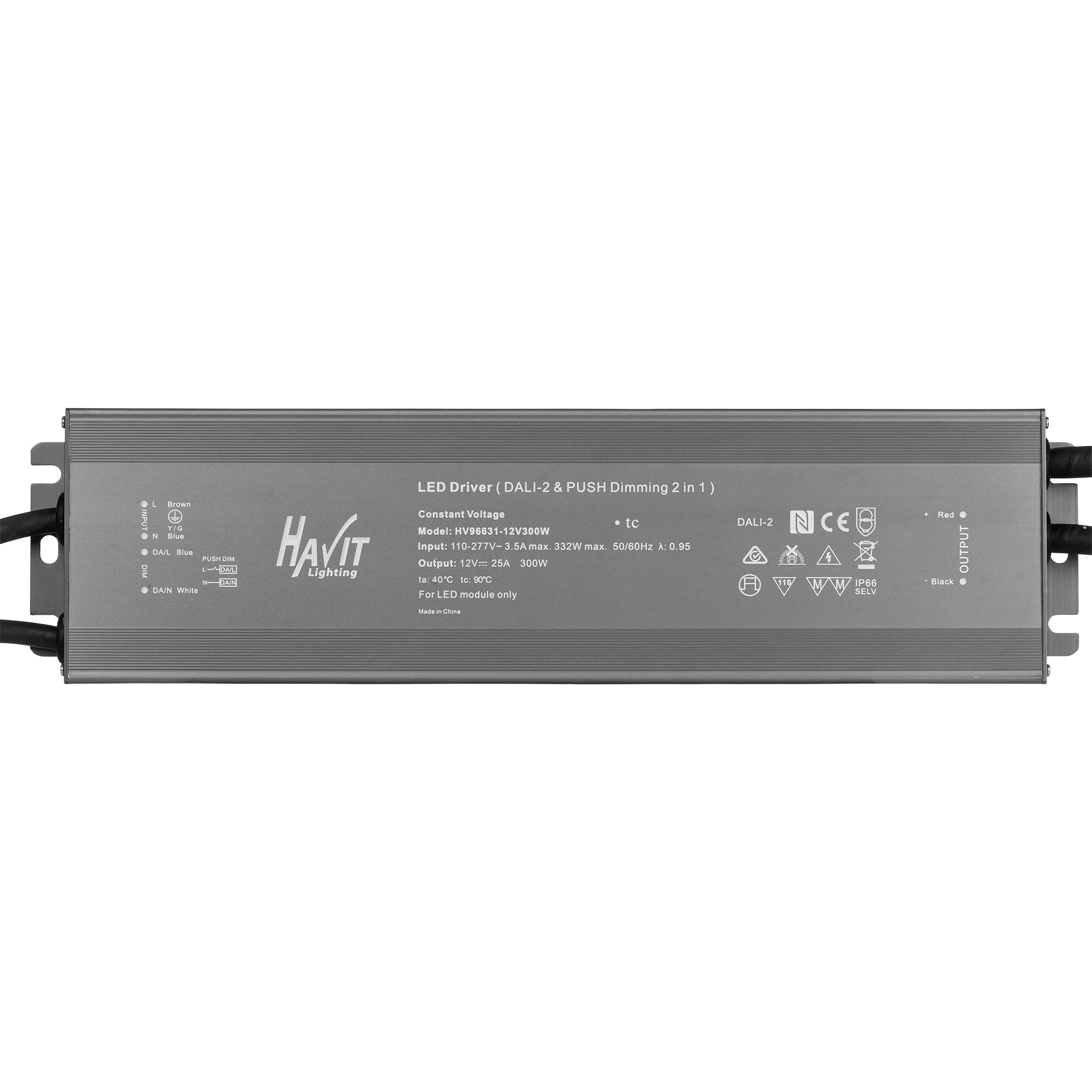HV96631-12V300W | HV96631-24V300W - 300W Dali + Push Dim Dimmable LED Driver