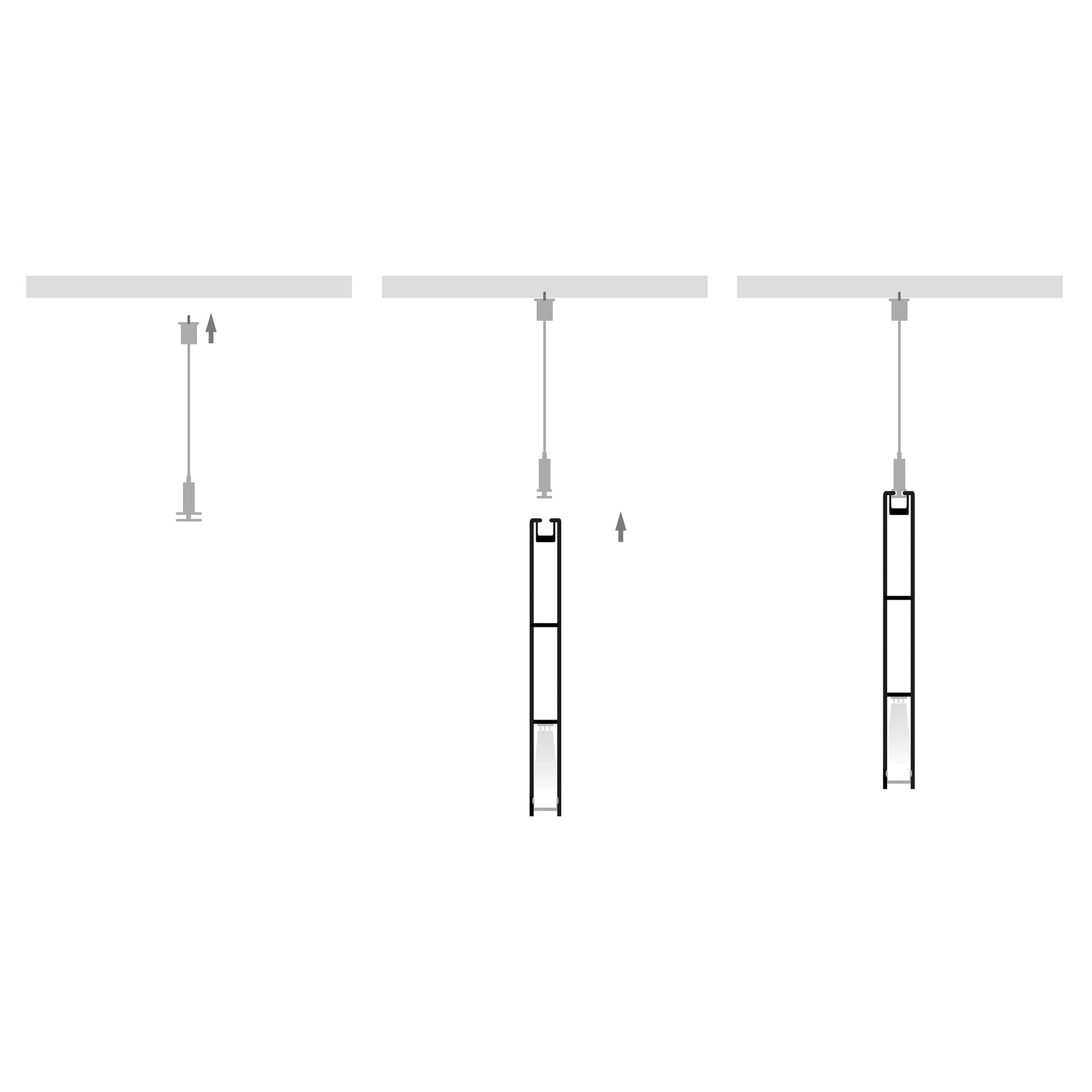 HV9693-1089-BLK - Suspended Black Aluminium Profile