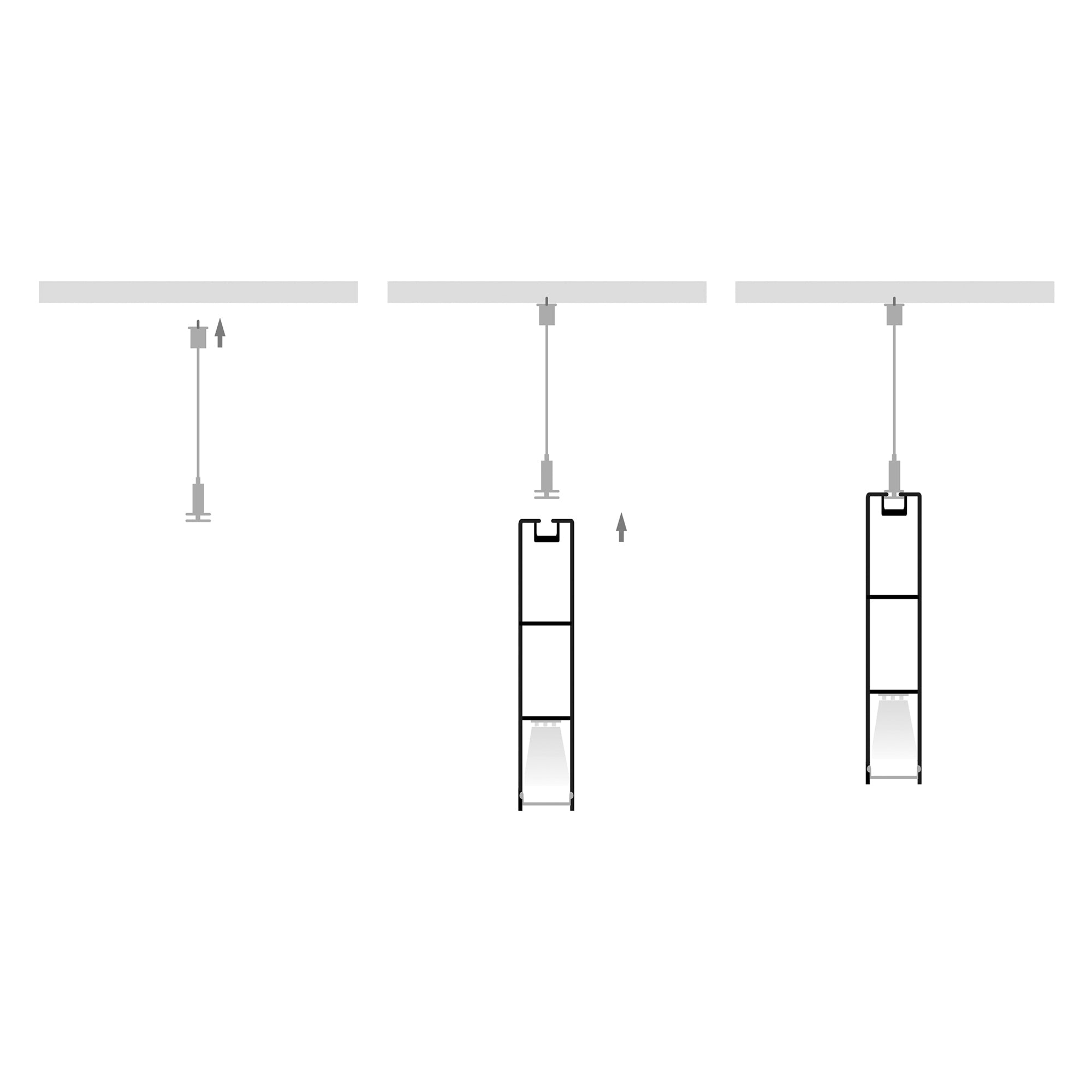 HV9693-1896-WHT - Suspended White Aluminium Profile