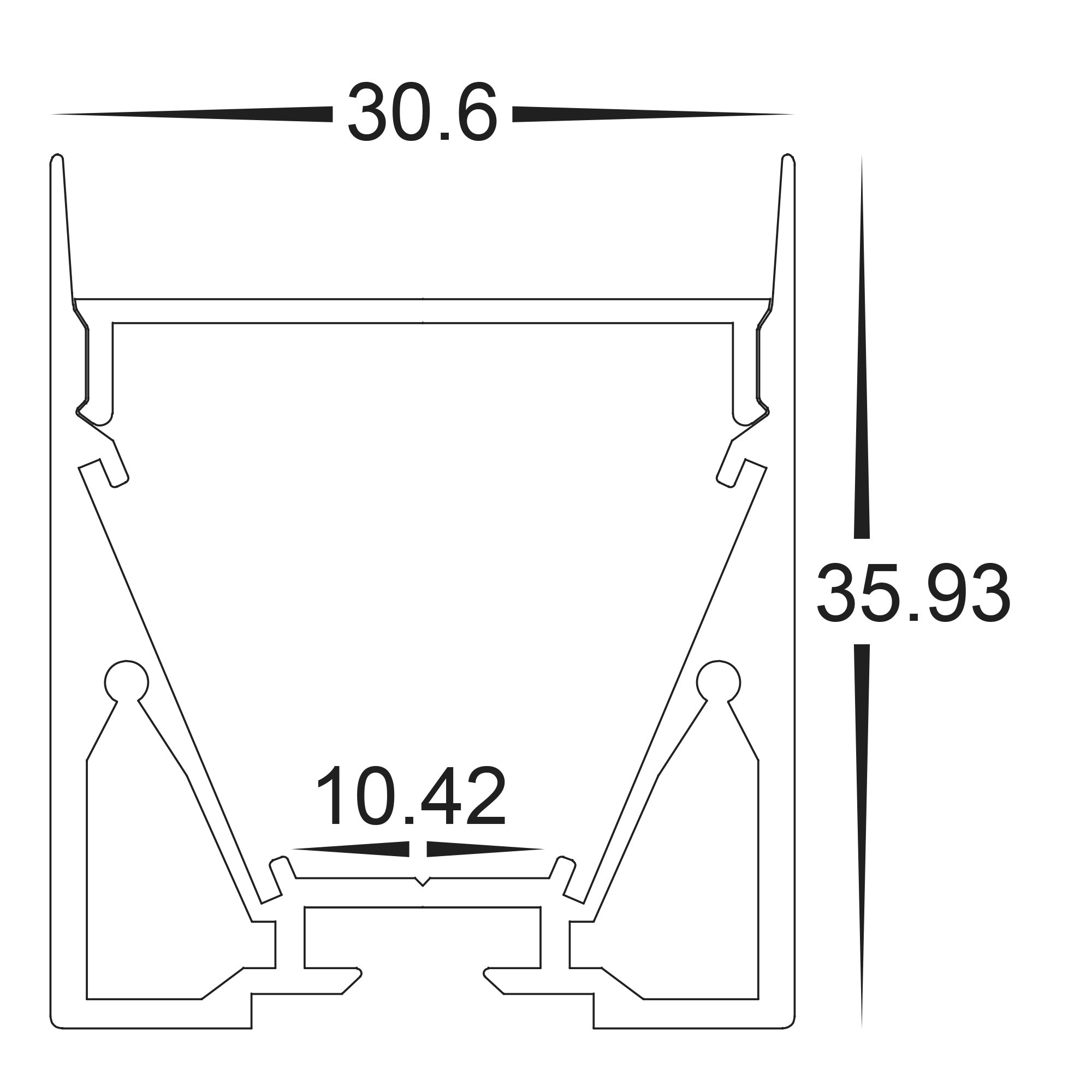 HV9693-3136-WHT - Deep Square Aluminium Profile