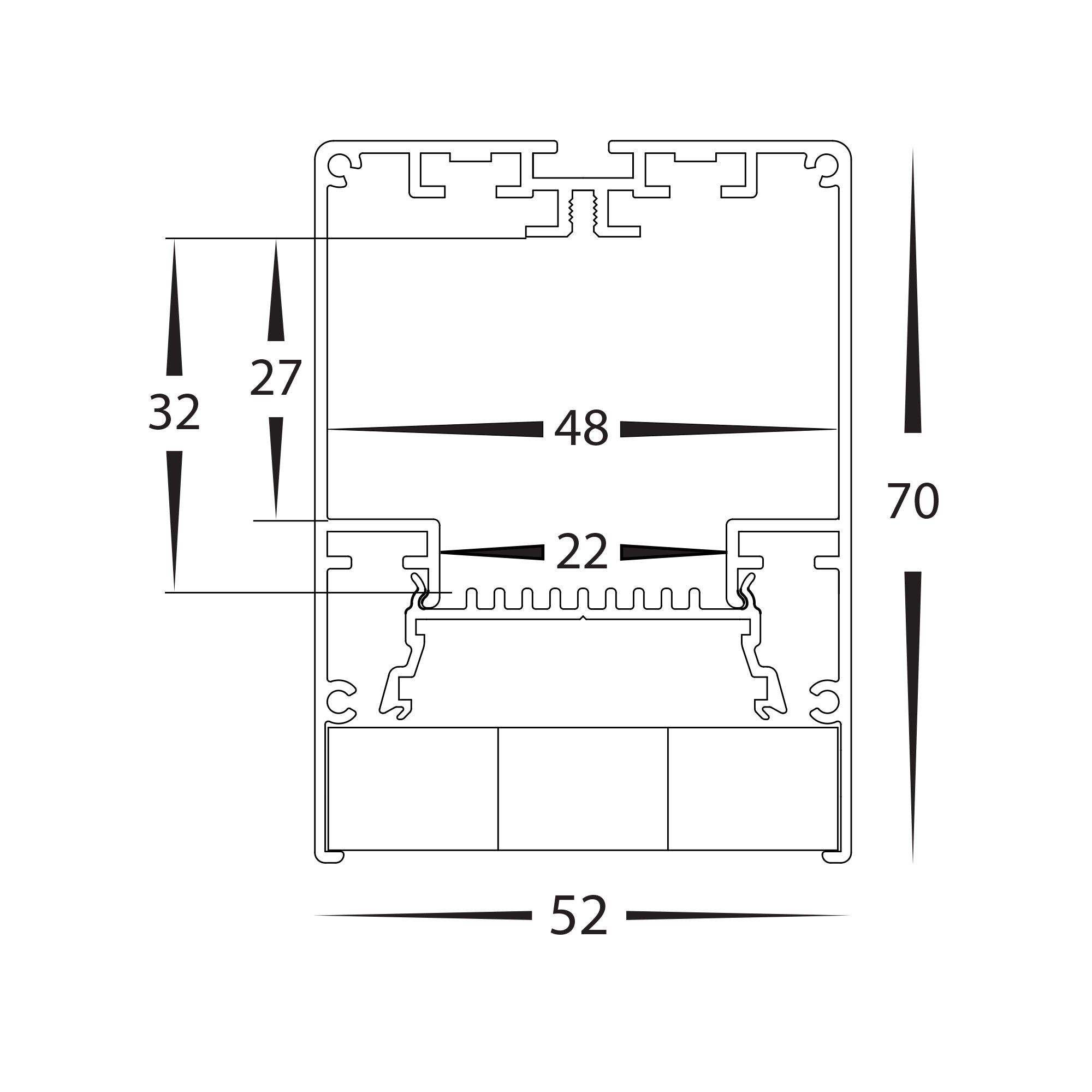 HV9693-5271-WHT - White Deep Square Profile with Anti Glare Crate Diffuser