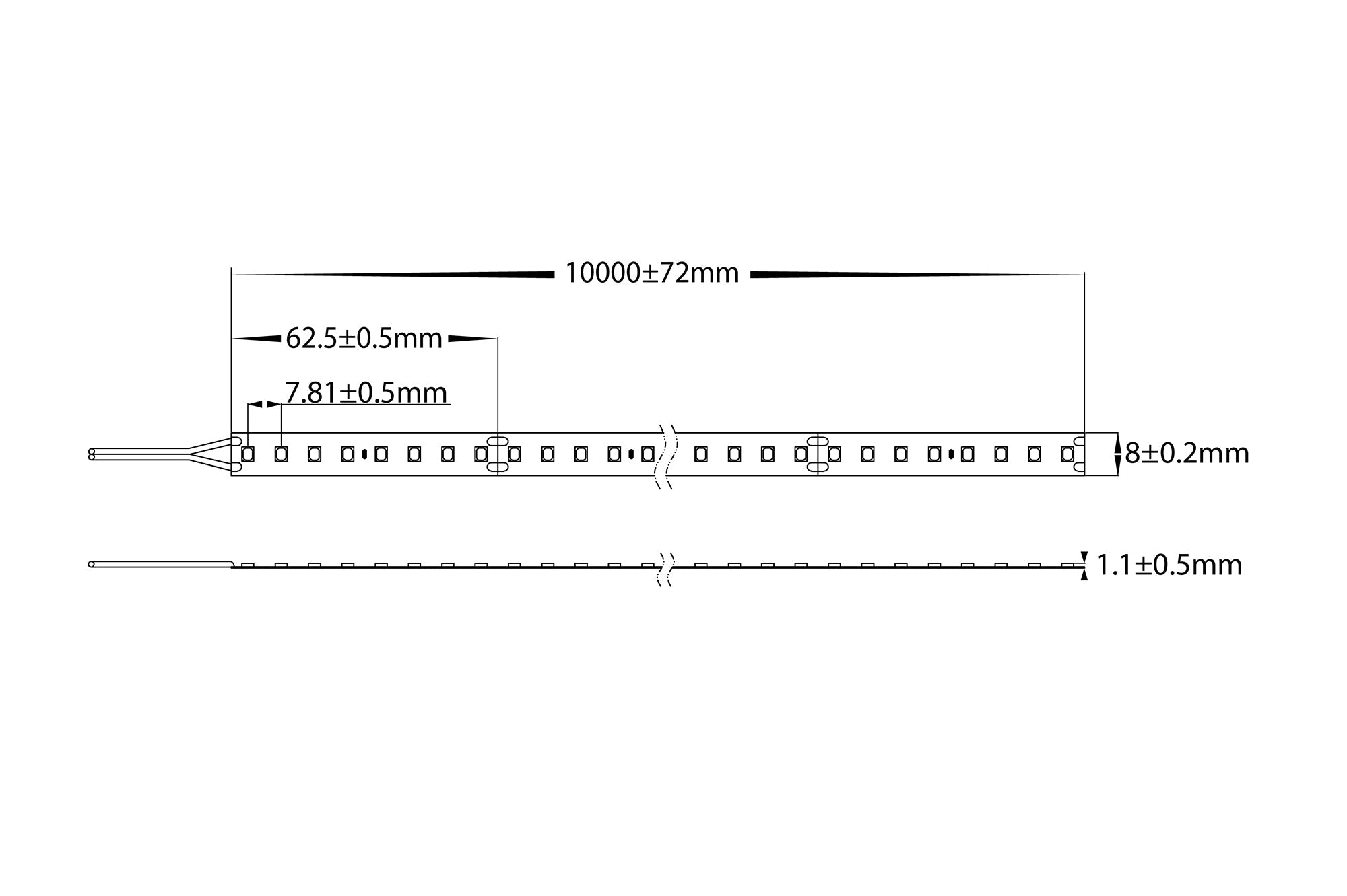 HV9722-IP20-128-4K - 9.6w 24v DC IP20 LED Strip 4000k