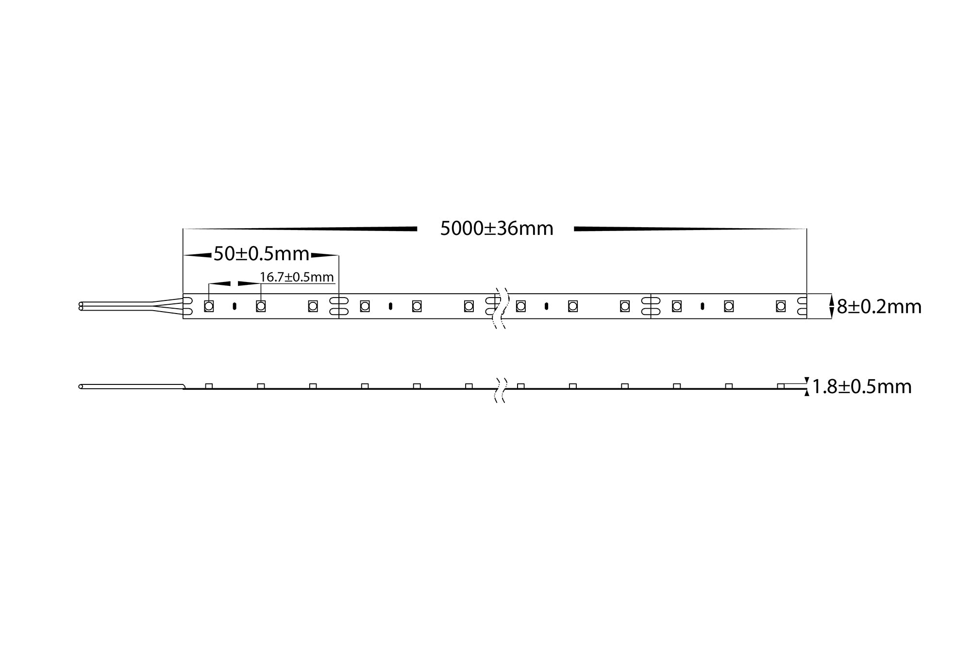 HV9723-IP20-60-5K - 4.8w IP20 LED Strip 5500k
