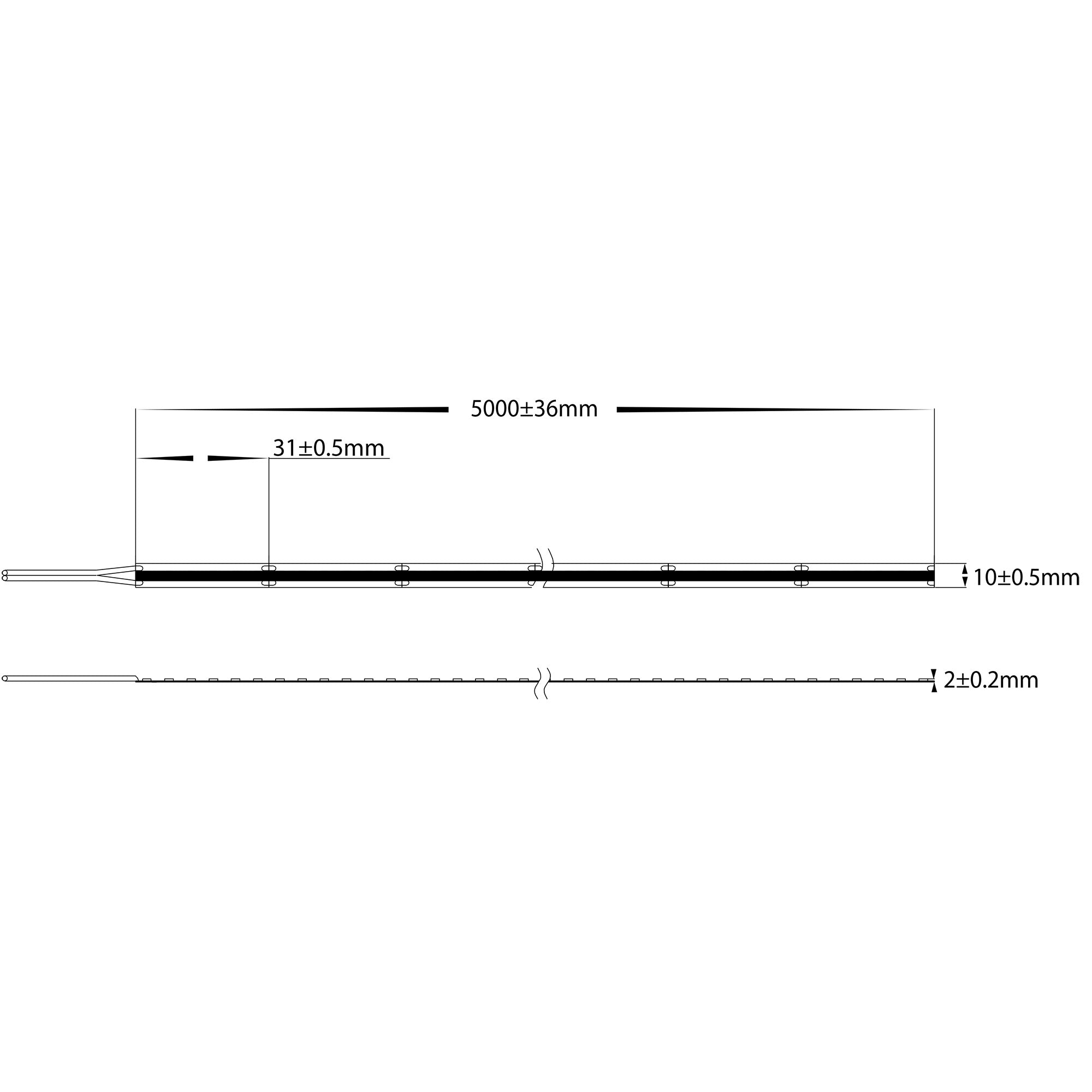 HV9761-IP20-512-5K - 10w IP20 12v DC 5500K COB Dotless LED Strip