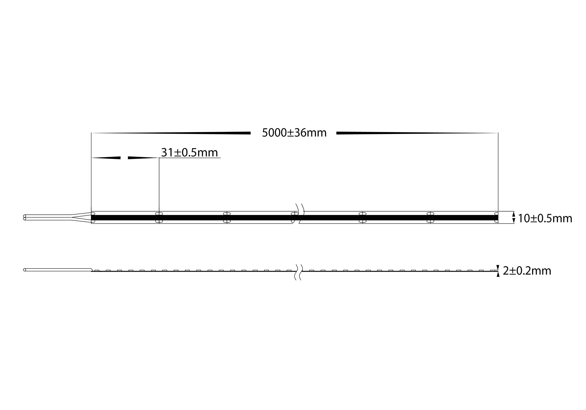 HV9761-IP20-512-3K - 10w IP20 12v DC 3000K COB Dotless LED Strip