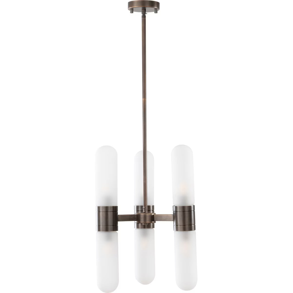 Hepburn 6 Light 3 Arm Pendant Antique Brass