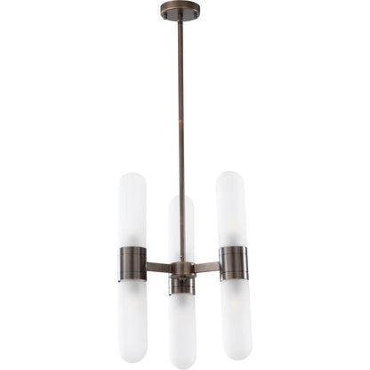 Hepburn 6 Light 3 Arm Pendant Antique Brass