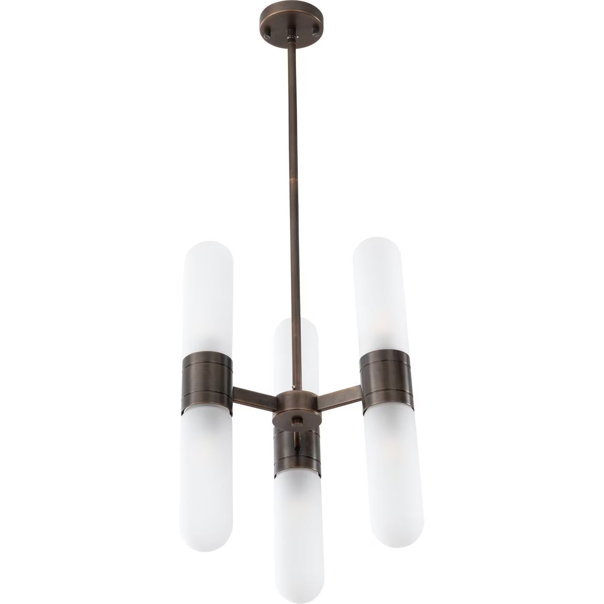 Hepburn 6 Light 3 Arm Pendant Antique Brass