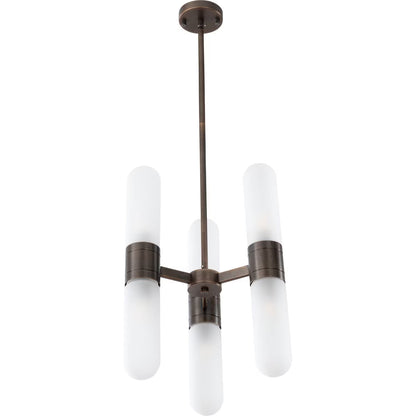 Hepburn 6 Light 3 Arm Pendant Antique Brass