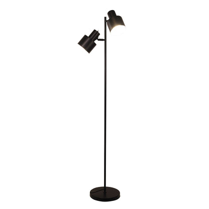 Ari 2 Light Floor Lamp Black With Black Head