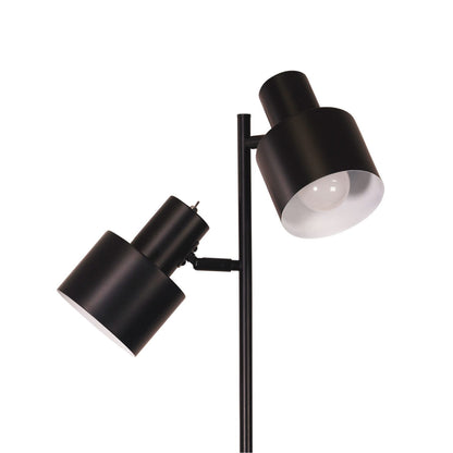 Ari 2 Light Floor Lamp Black With Black Head