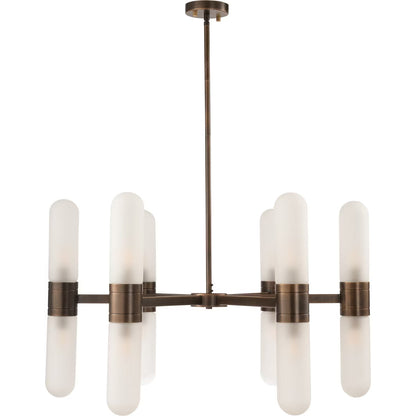 Hepburn 12 Light 6 Arm Pendant Antique Brass