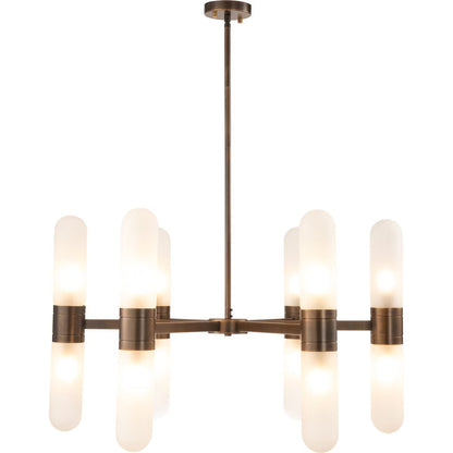 Hepburn 12 Light 6 Arm Pendant Antique Brass